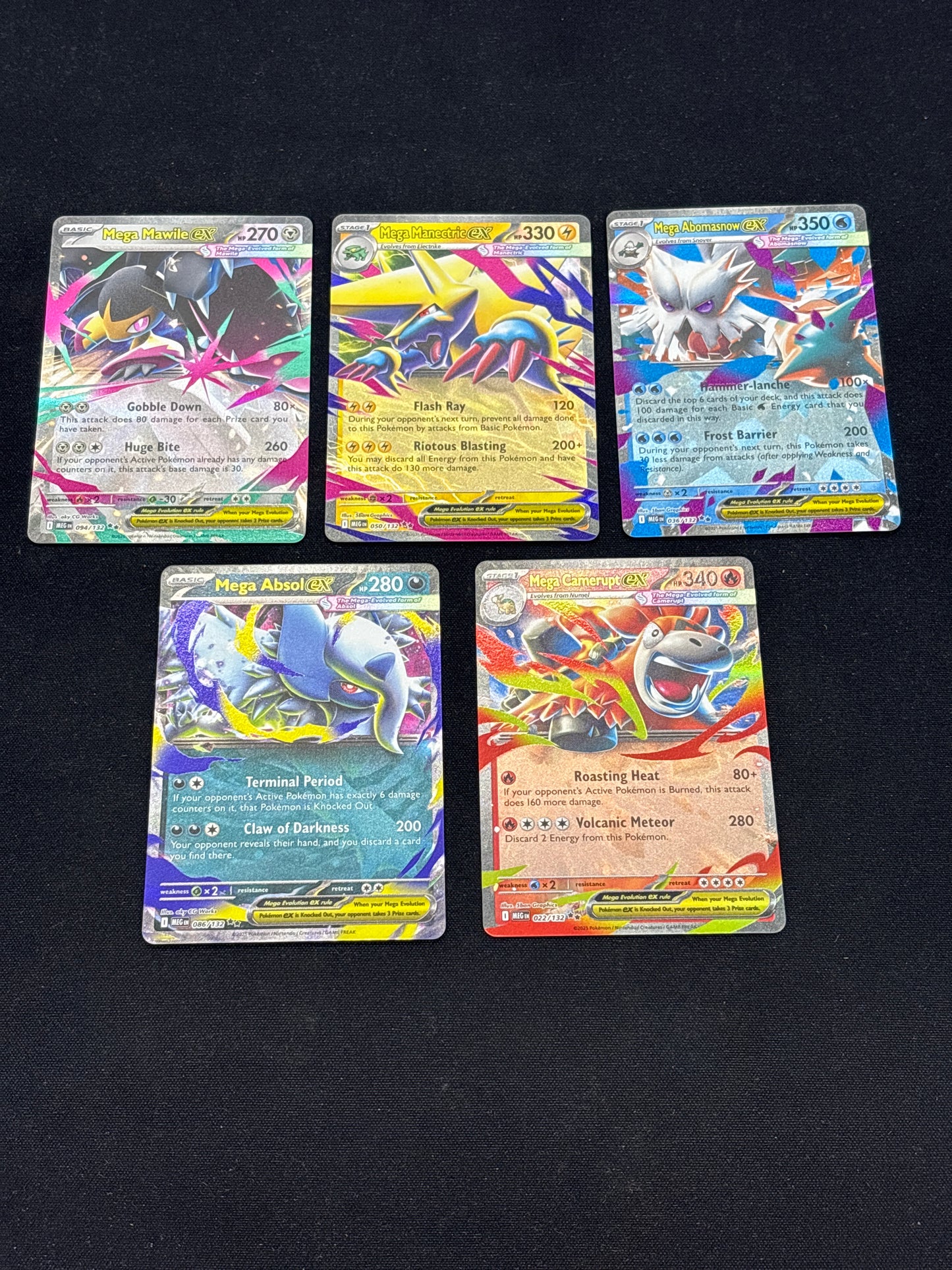 Auction Lot 42: Pokemon Cards Lot of 5 Mega EX Double Rares Condition Vary