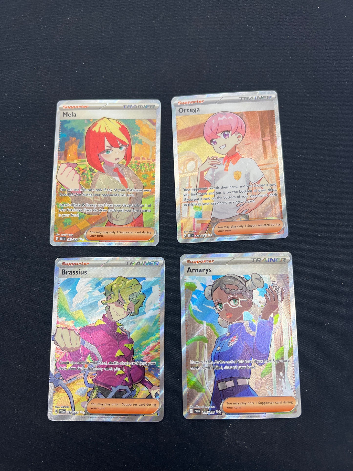Auction Lot 354: Pokemon Cards Lot of 4 Prismatic Evolutions Full Art Trainers Conditions Vary