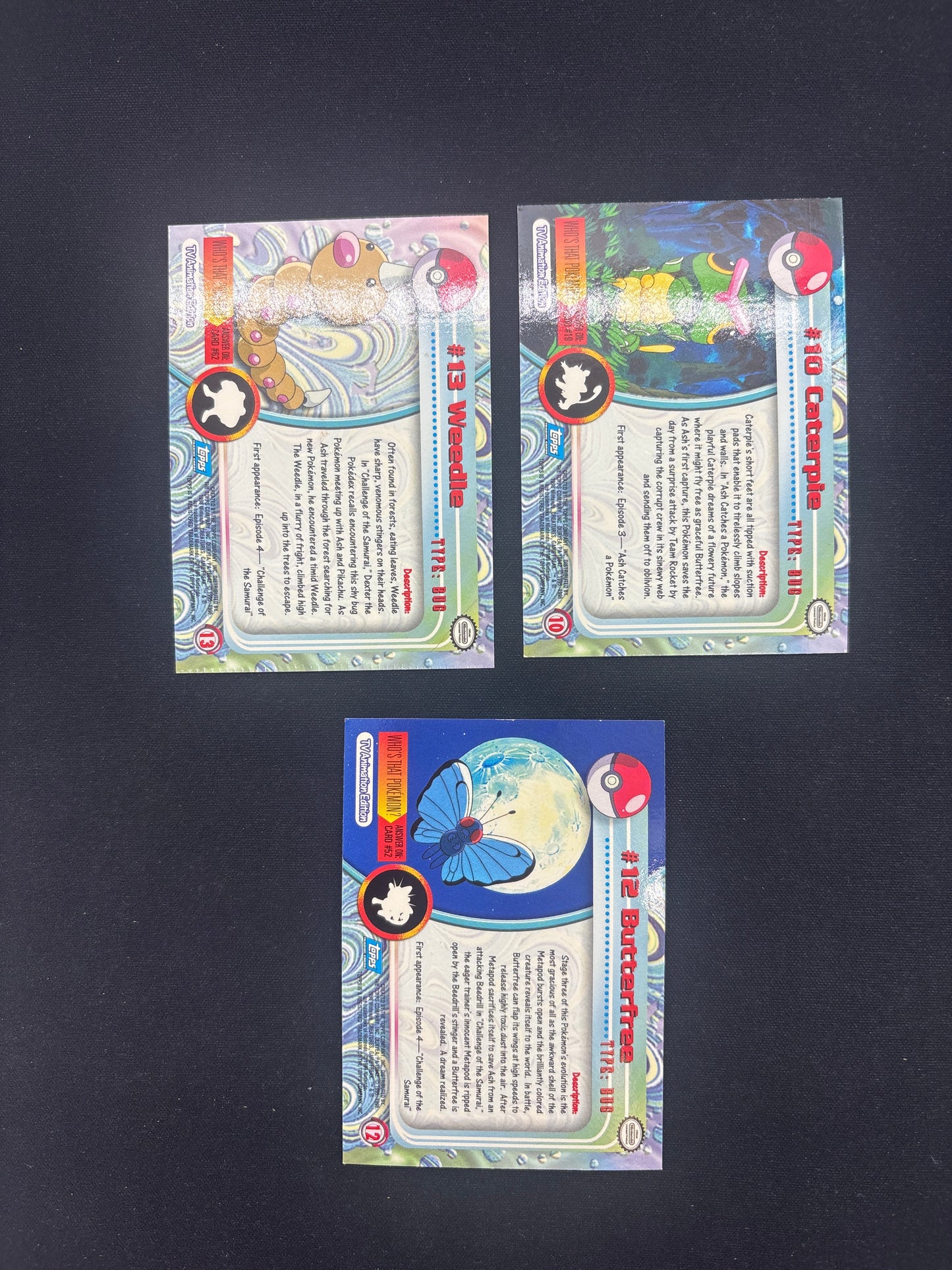 Auction Lot 55: Pokemon Topps Lot of 3 Bug Type Cards Conditions Vary