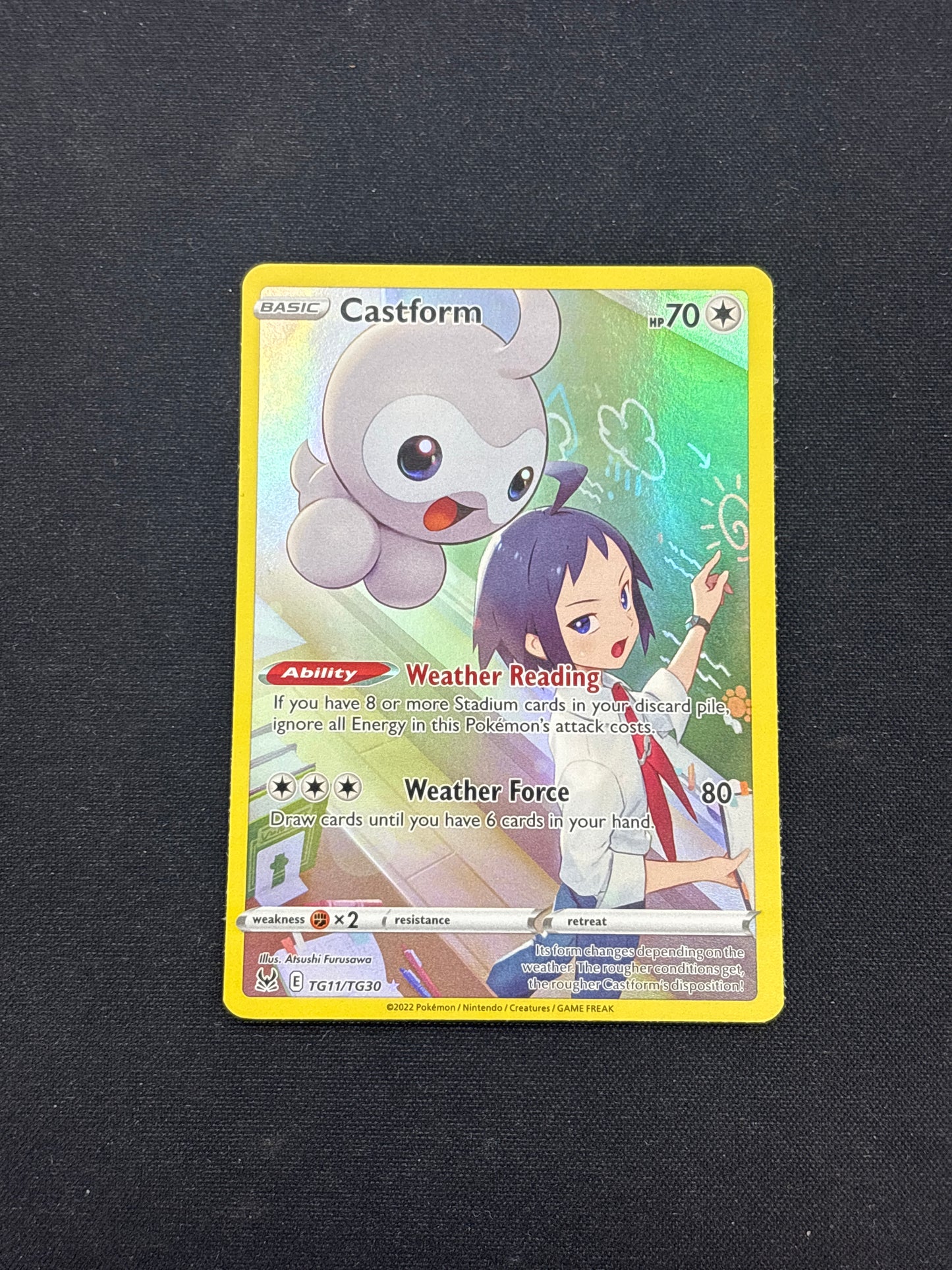 Auction Lot 24: Pokemon Cards Castform Full Art TG11 Condition Vary
