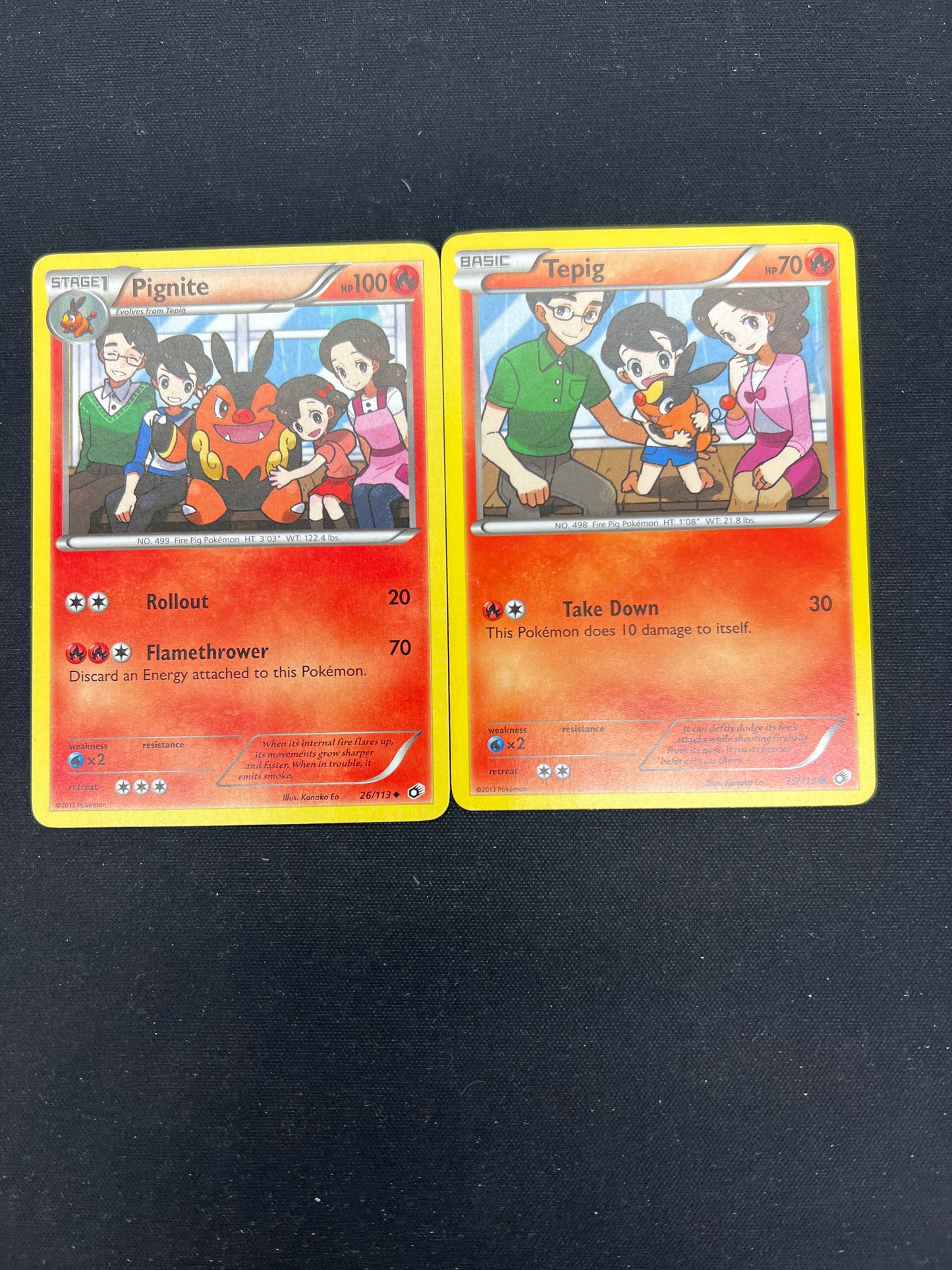 Auction Lot 353: Pokemon Cards Pignite & Tepig BW Legendary Treasures Conditions Vary