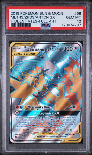 Moltres & Zapdos & Articuno GX FA PSA 10