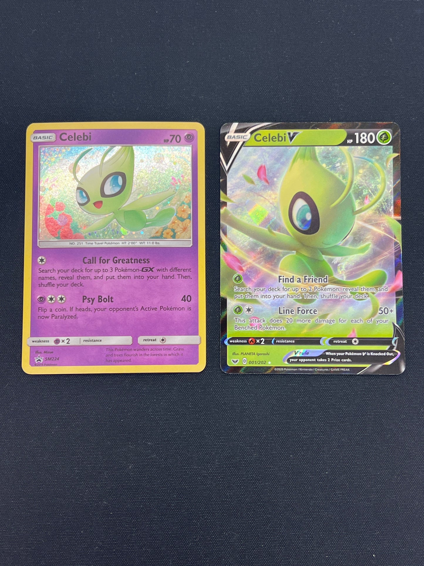 Auction Lot 219: Pokemon Cards Celebi V Full Art and SM Cosmo Promo Lot Conditions Vary