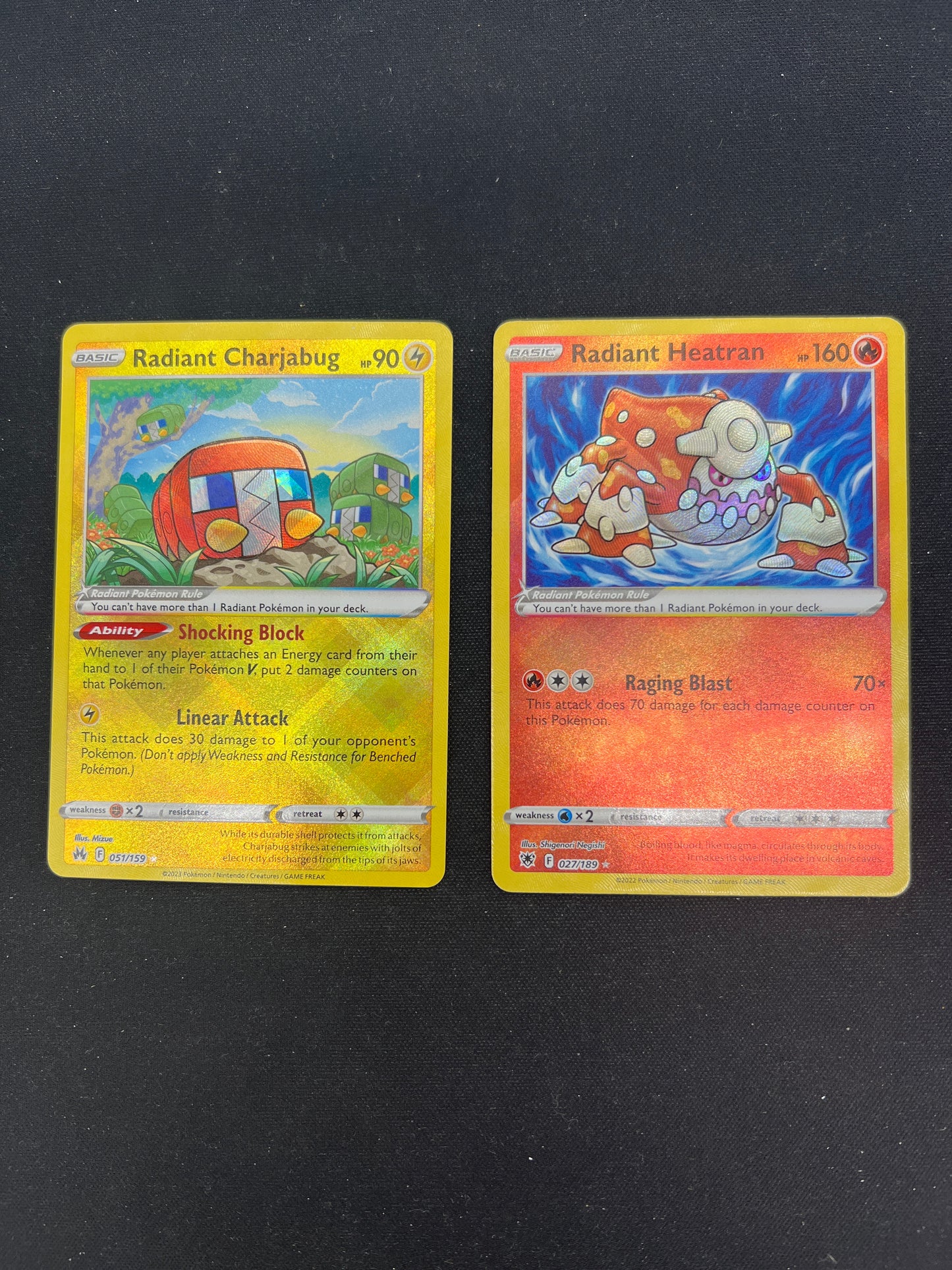 Auction Lot 27: Pokemon Cards Assorted Lot of 2 Radiant Rares Conditions Vary