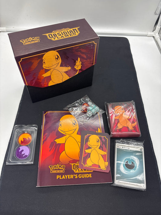 Auction Lot 102: Pokemon Obsidian Flames ETB Empty With Contents
