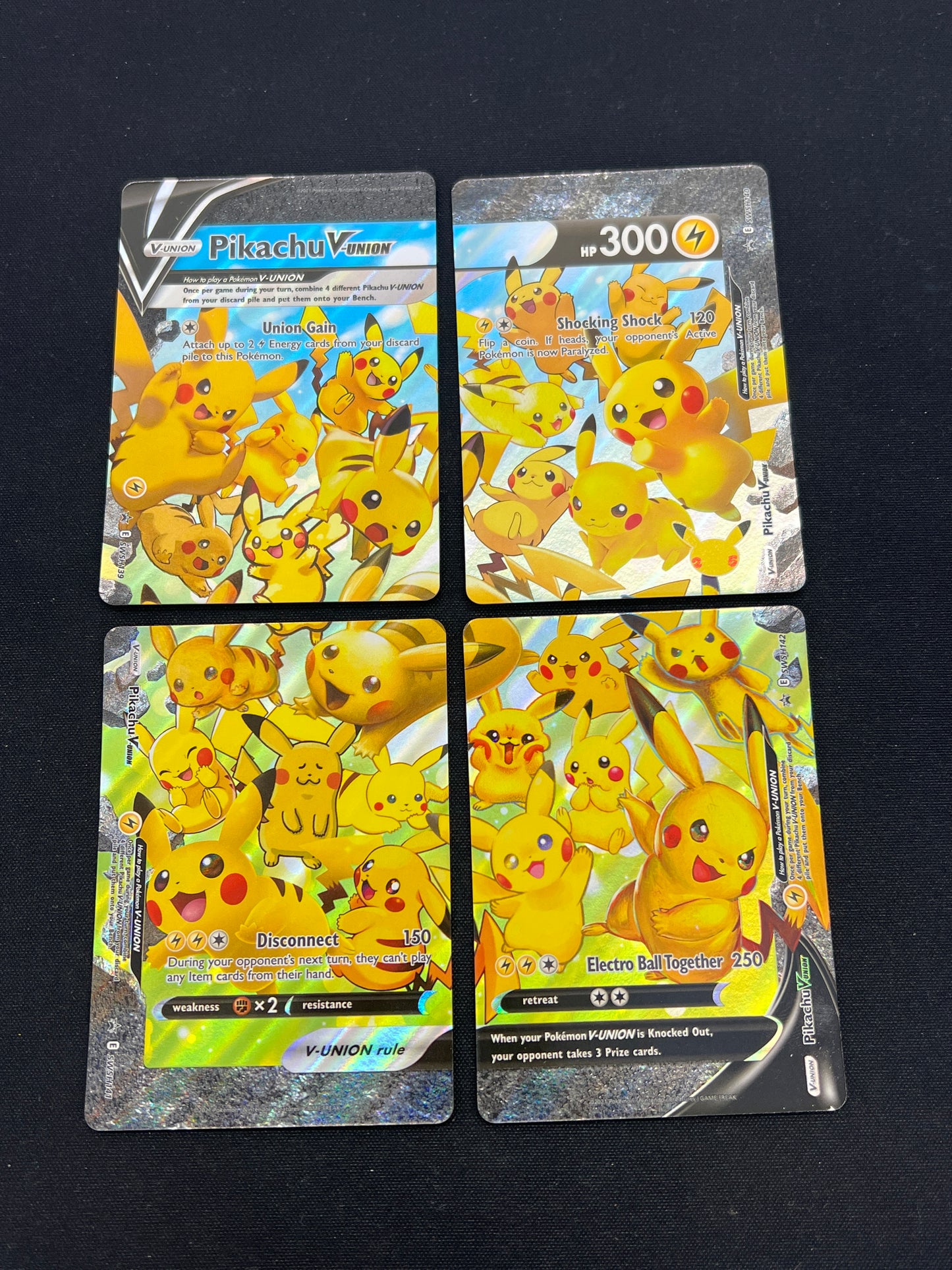 Auction Lot 236: Pokemon Cards Pikachu V-Union Full Set Celebrations Conditions Vary
