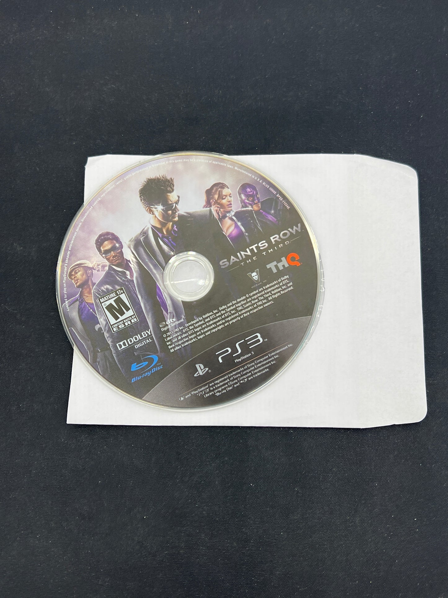 Auction Lot 238: Playstation3 Saints Row The Third Disc Only