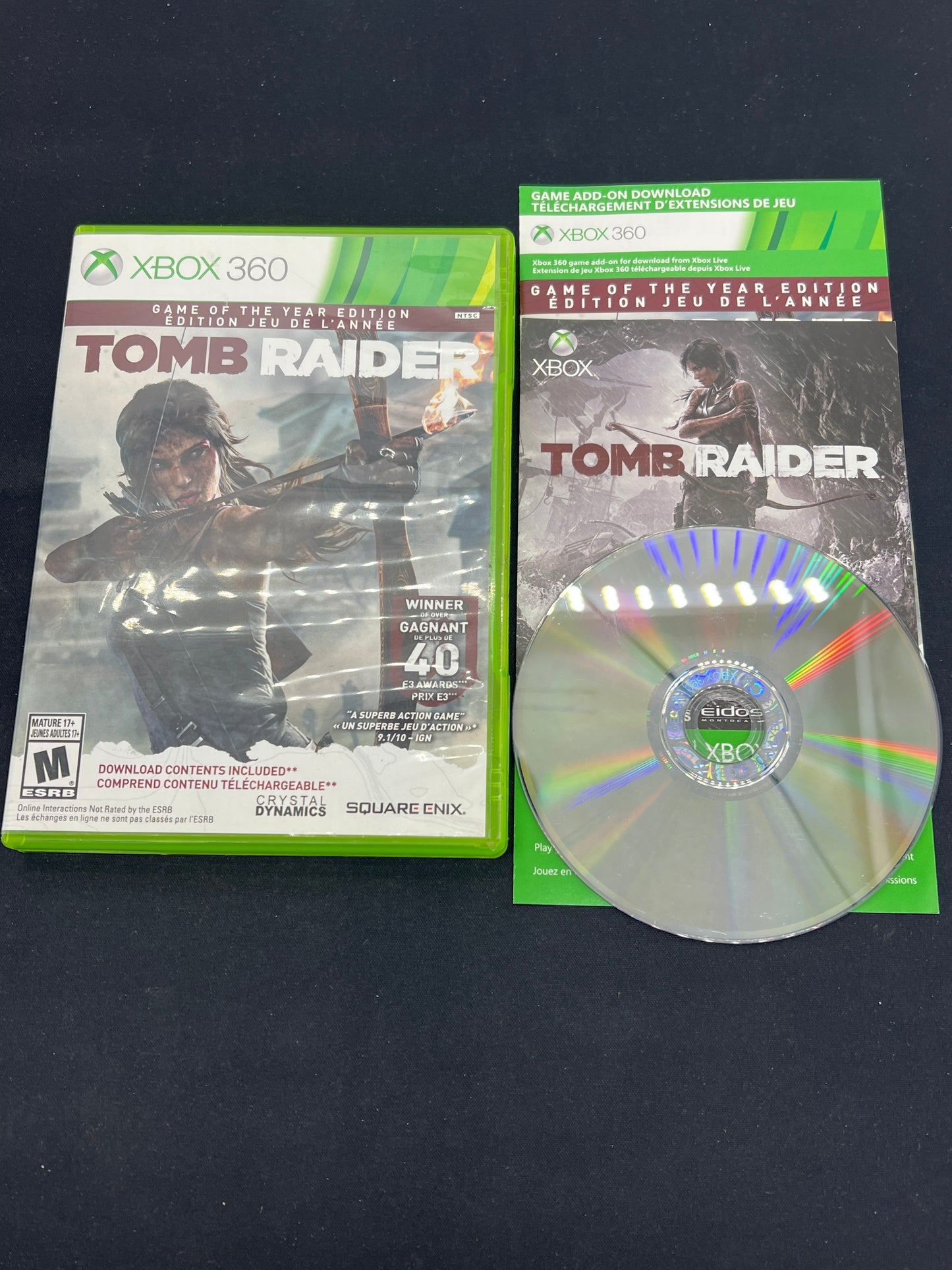 Auction Lot 197: XBOX 360 Video Game Tomb Raider GOTY CIB