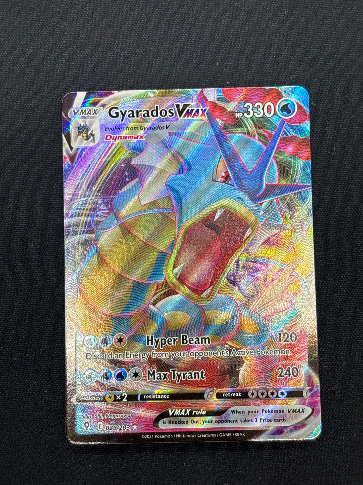 Auction Lot 141: Pokemon Cards Gyarados VMAX Evolving Skies Conditions Vary