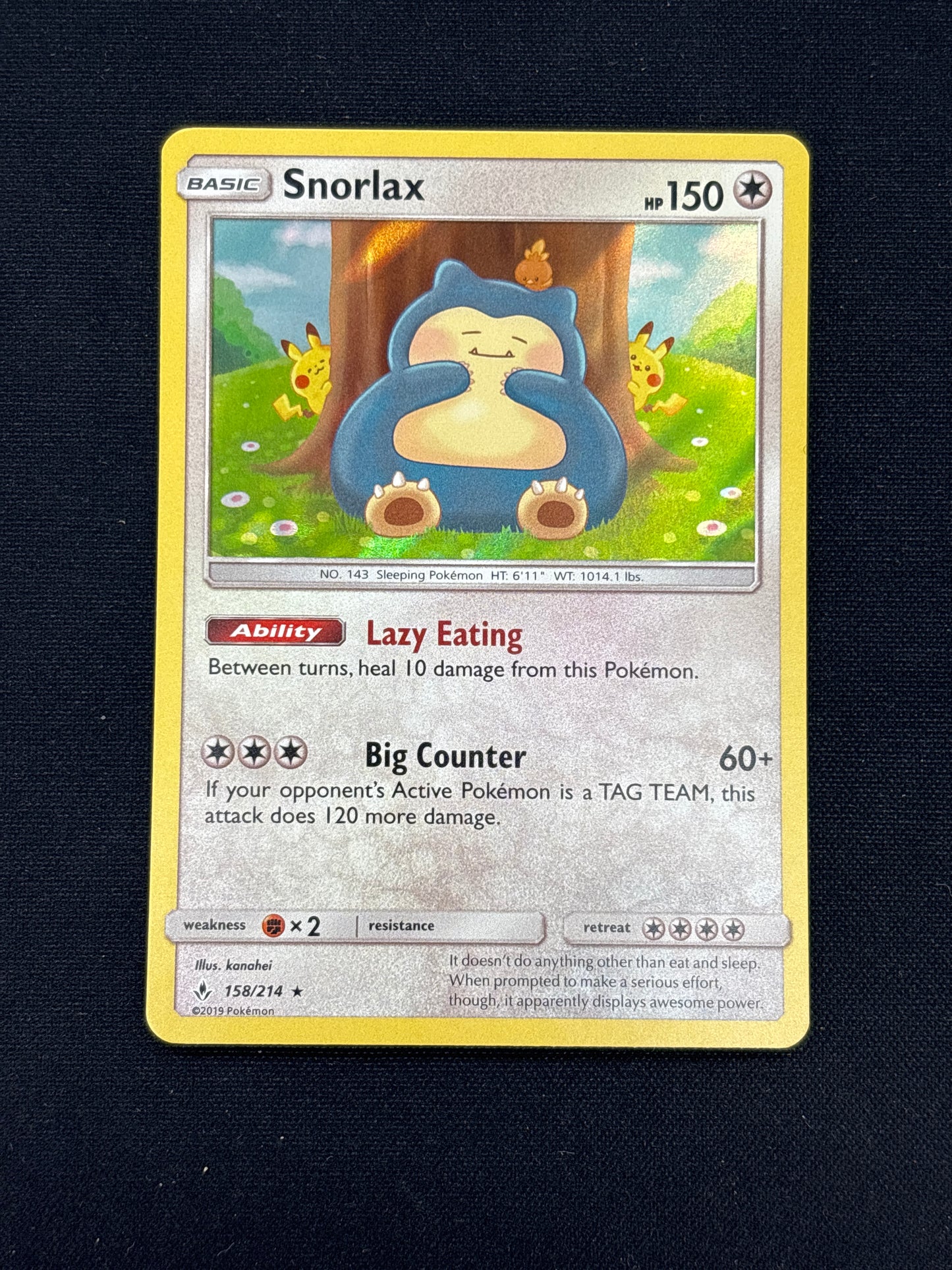 Auction Lot 56: Pokemon Card Snorlax Unbroken Bonds Conditions Vary