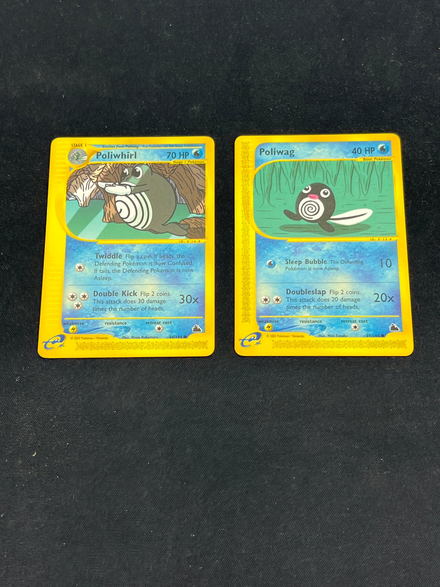 Auction Lot 261: Pokemon Cards Lot of 2 Poliwag Poliwhirl Skyridge Common Uncommon Conditions Vary