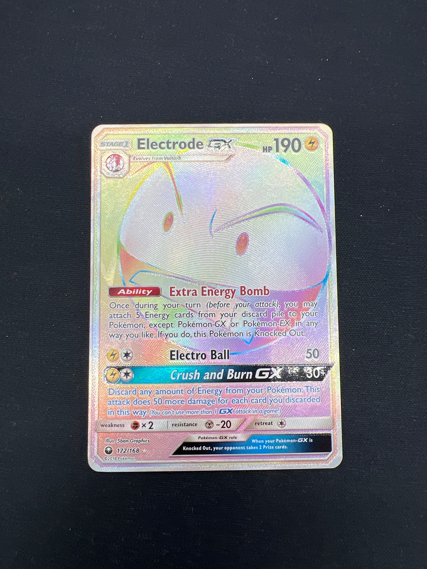 Auction Lot 323: Pokemon Cards Electrode GX Full Art Rainbow Secret Rare Condition Vary