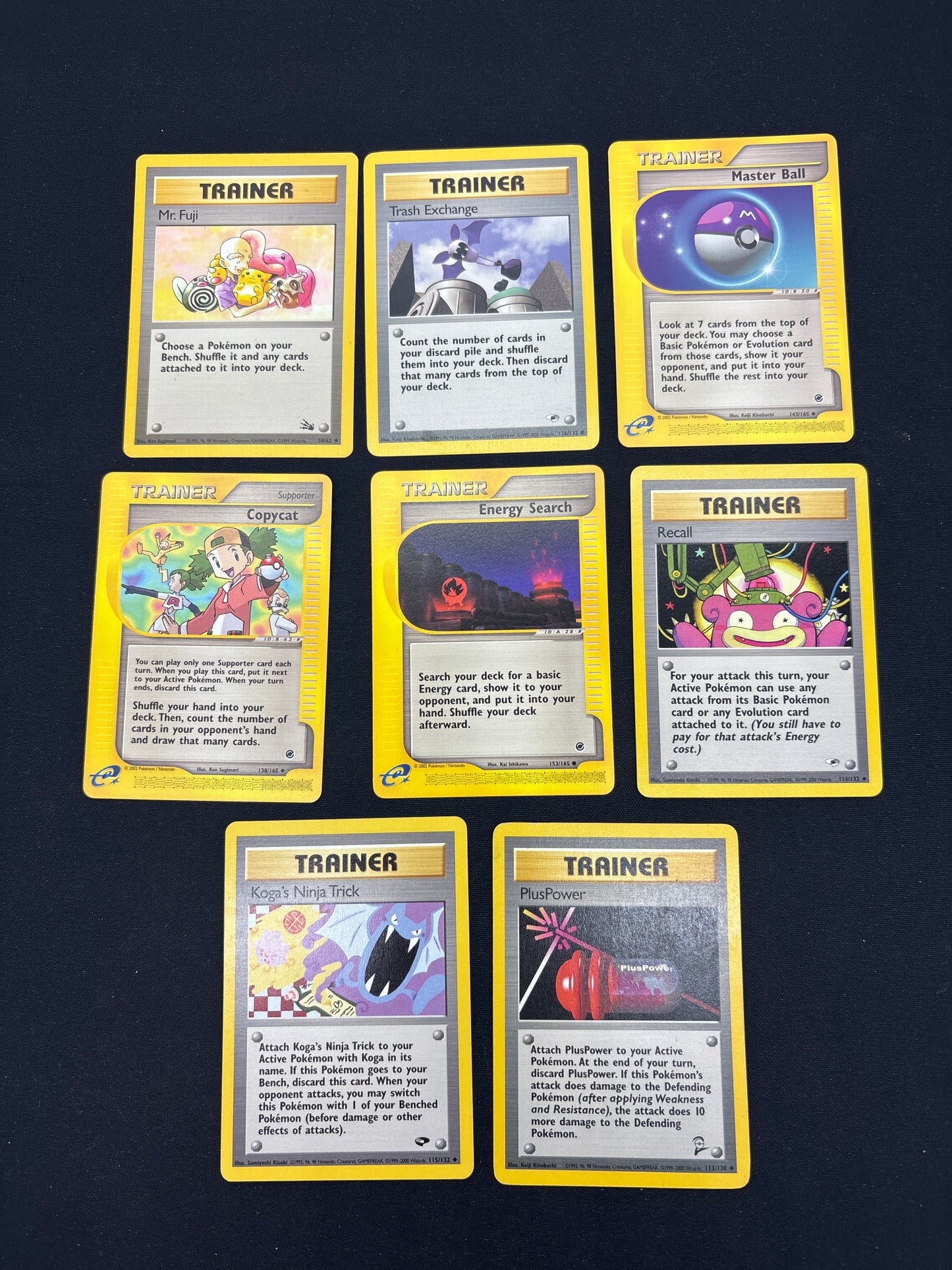 Auction Lot 5: Pokemon Cards Assorted Lot of 8 WOTC Era Trainer Cards Conditions Vary