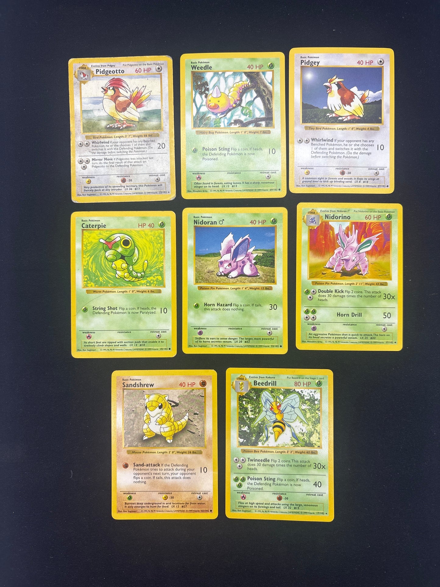 Auction Lot 52: Pokemon Cards Lot of 8 Shadowless Base Set Conditions Vary