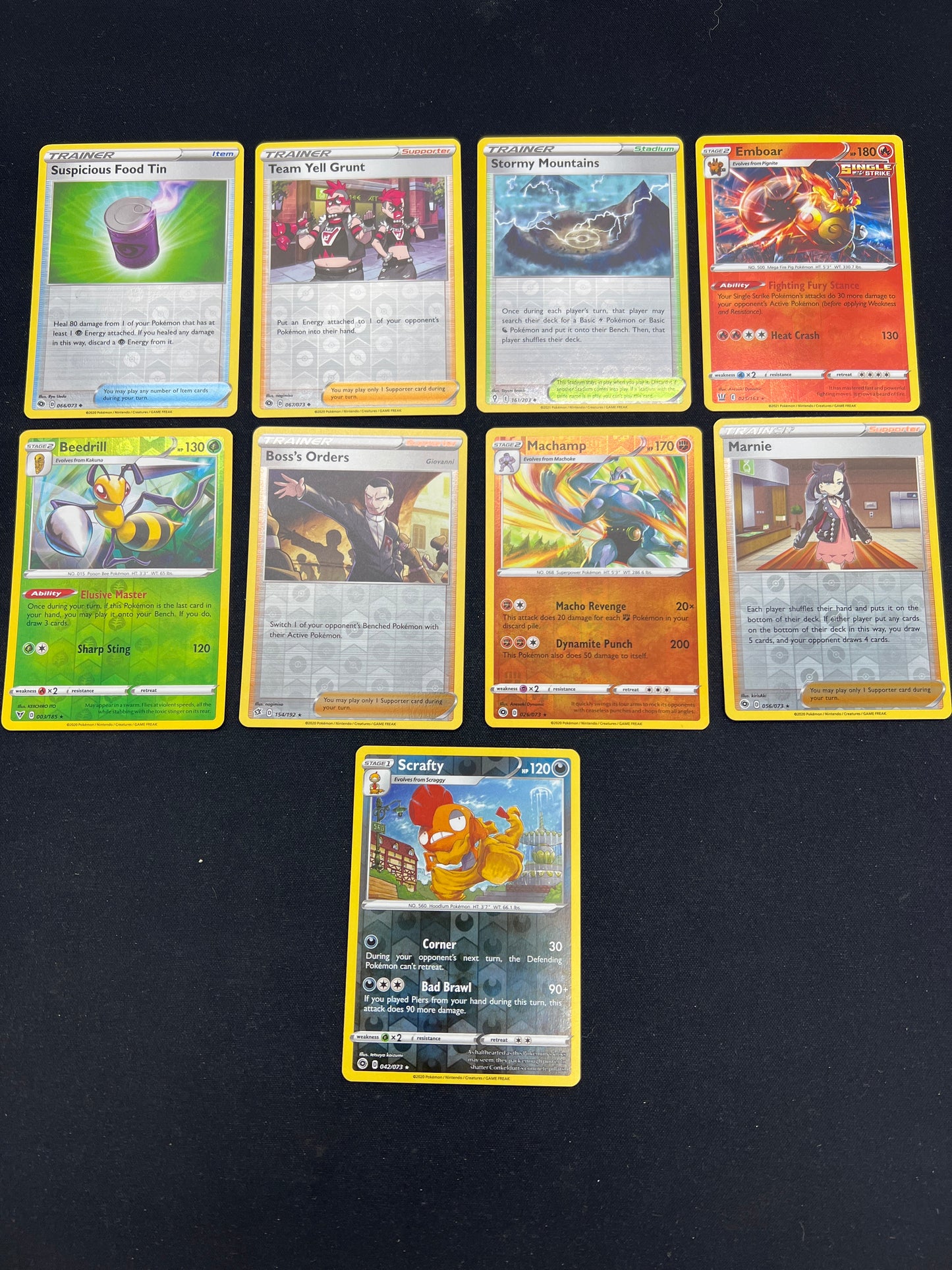 Auction Lot 21: Pokemon Cards Lot of 9 SWSH Assorted Reverse Holos Conditions Vary
