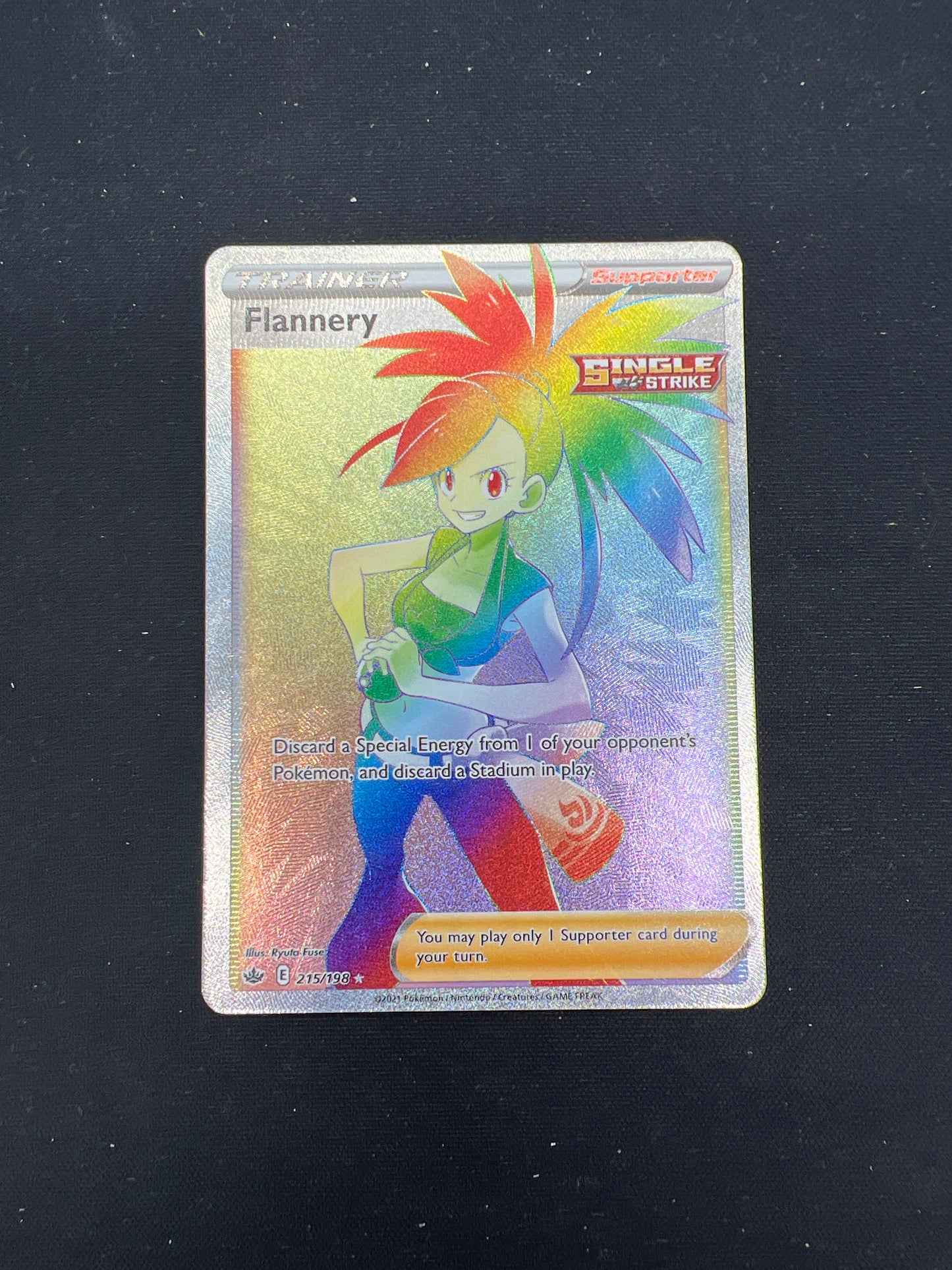 Auction Lot 166: Pokemon Cards Flannery Rainbow Trainer Full Art SWSH Chilling Reign Conditions Vary