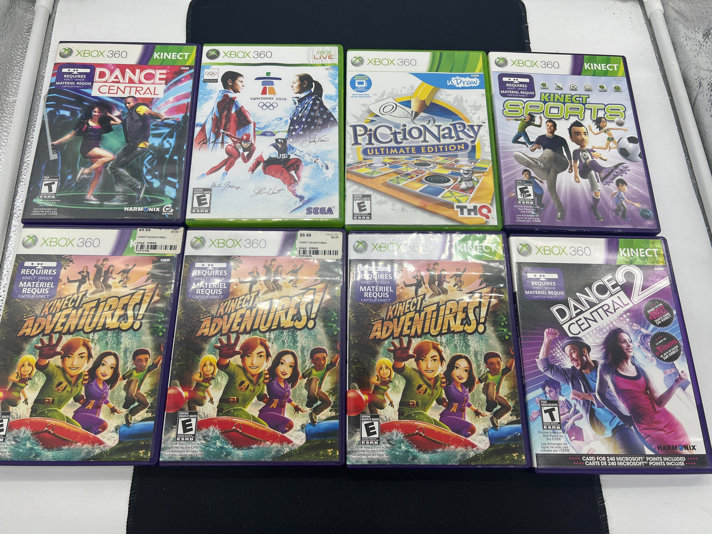 Auction Lot 218: XBOX 360 Video Game Lot of 8 Kinect and Sports Titles Assorted