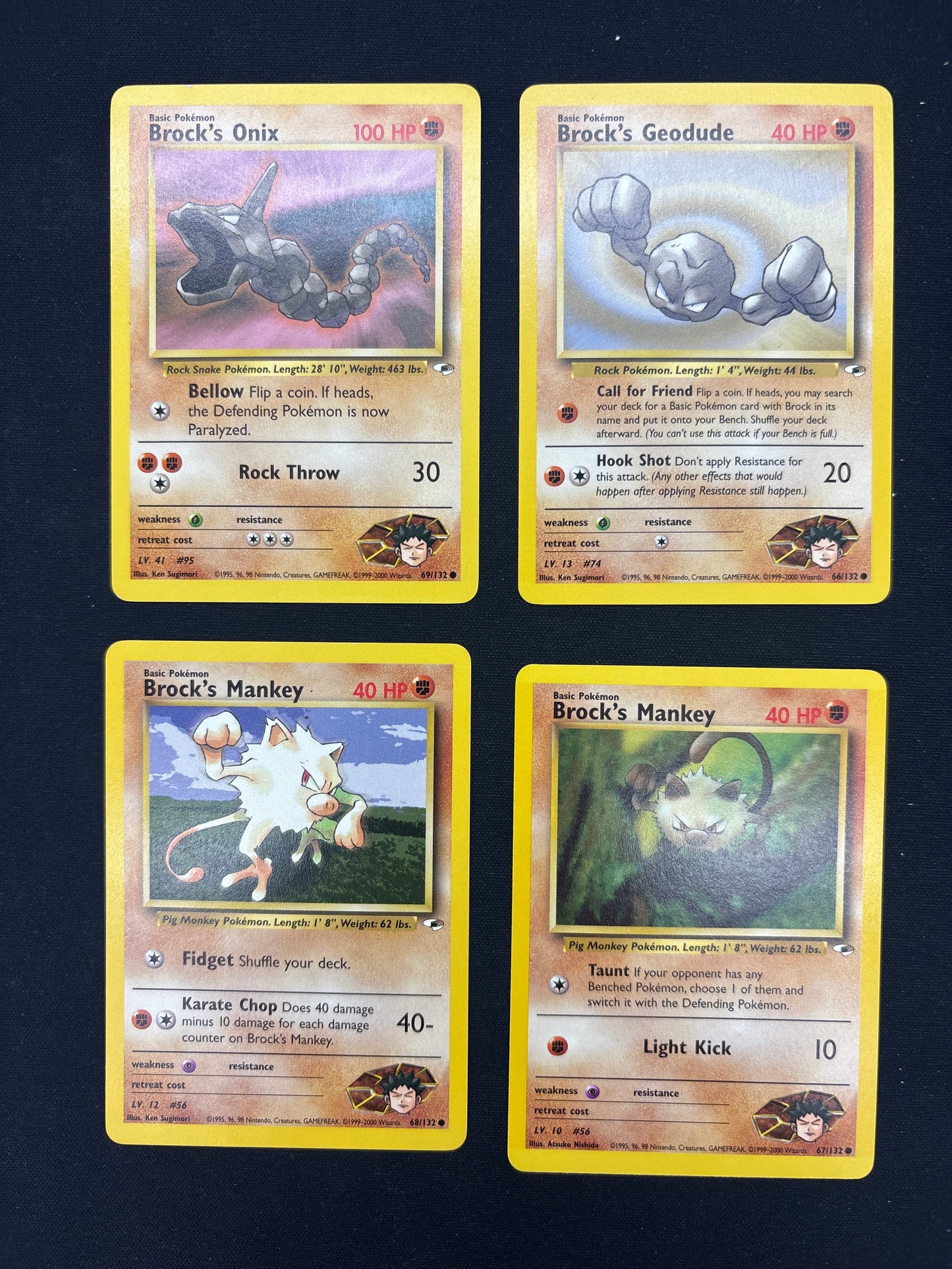 Auction Lot 200: Pokemon Cards Lot of 4 Brock's Gym Heroes Conditions Vary