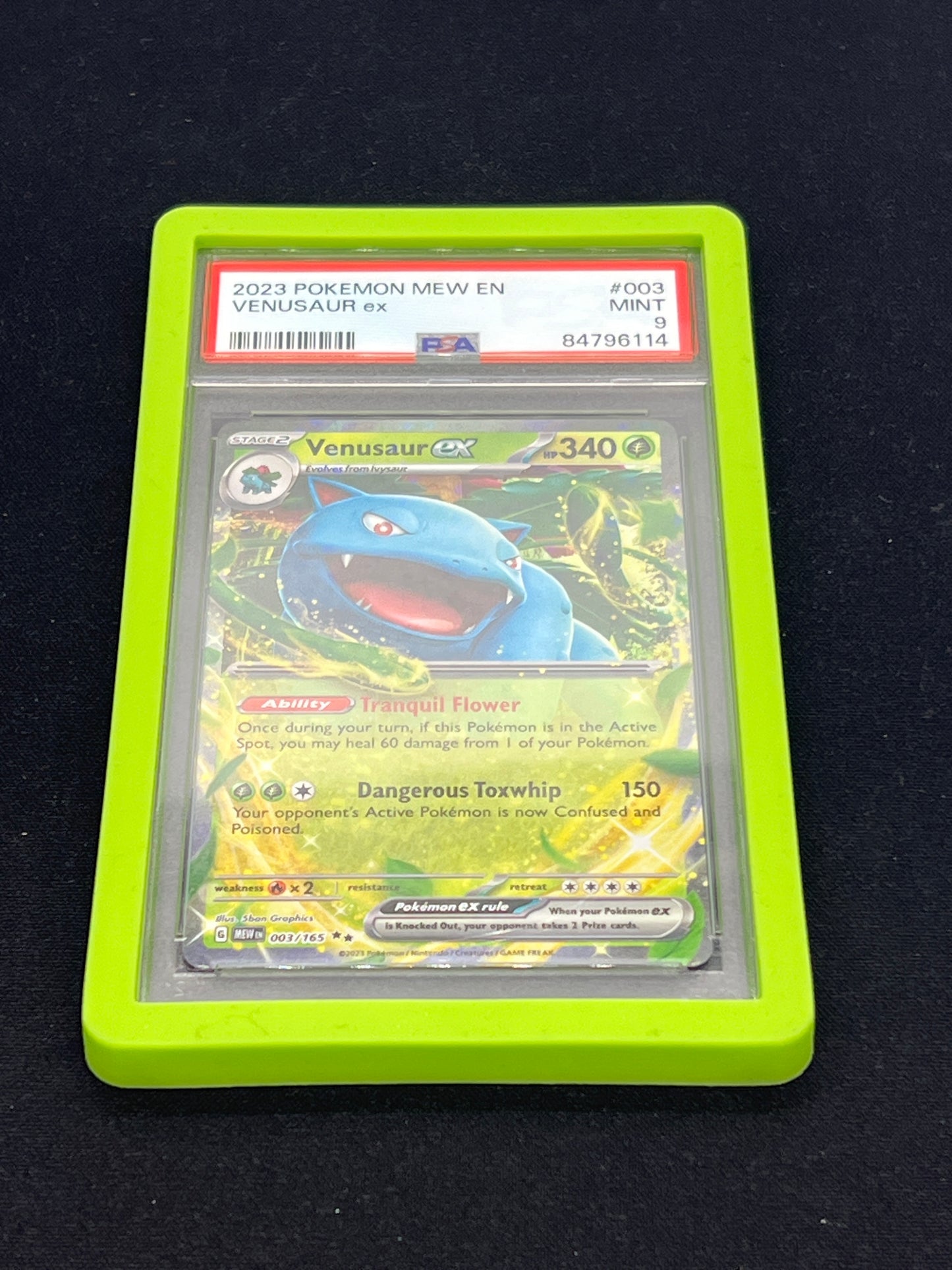 Auction Lot 119: PSA Graded 9 Venusaur EX With Grade Bumper