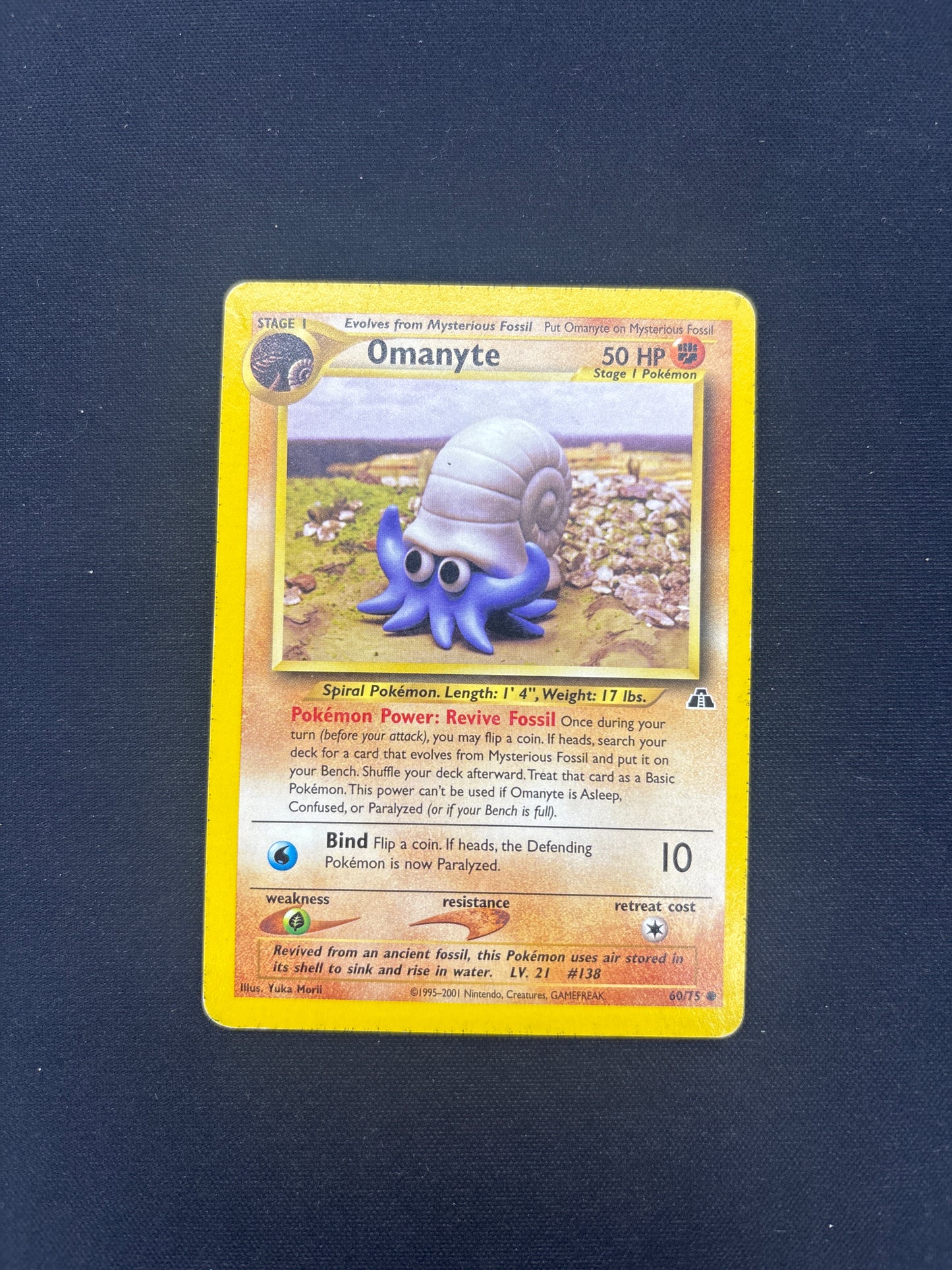 Auction Lot 133: Pokemon Card Omanyte Neo Discovery Conditions Vary