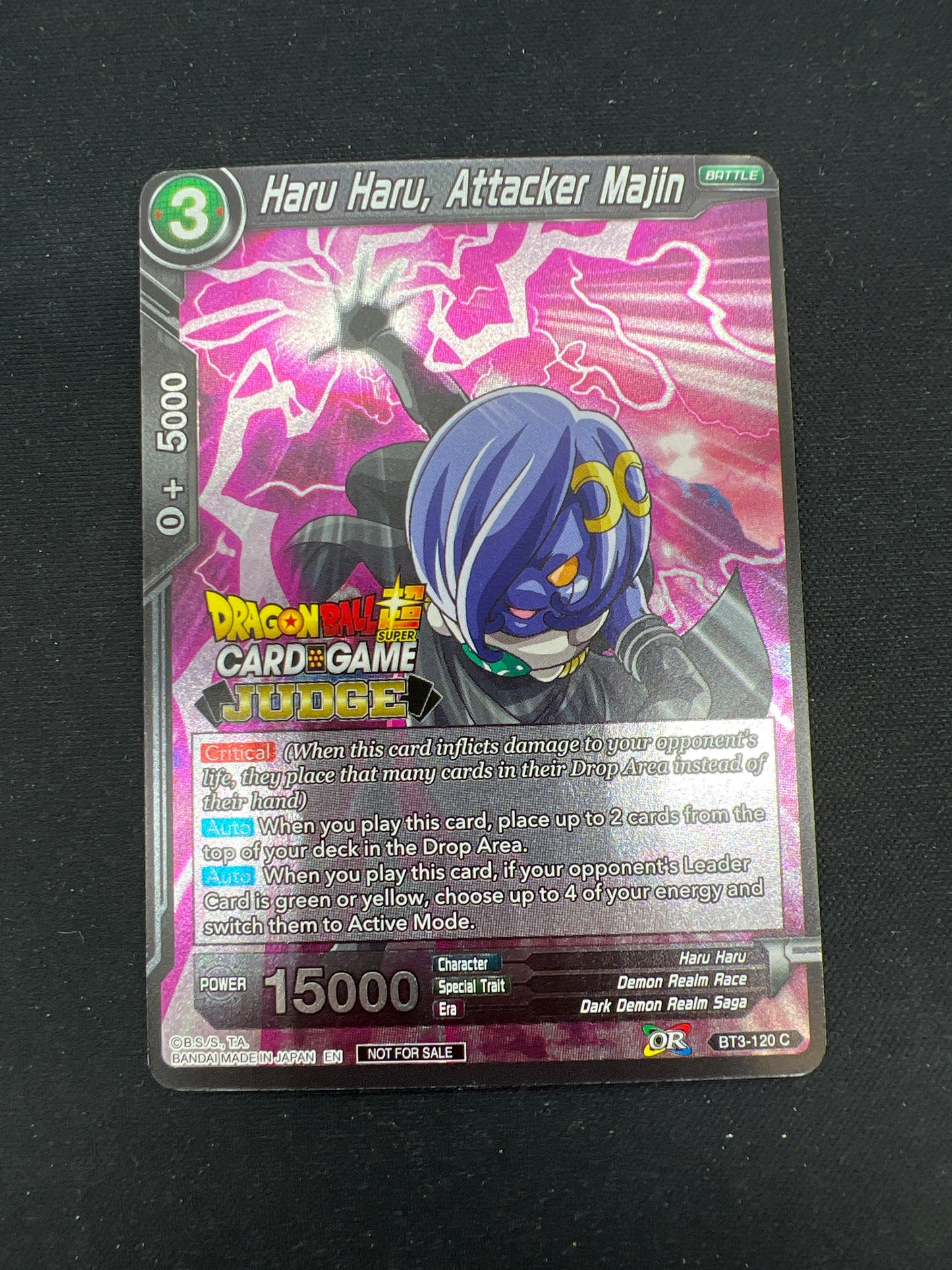 Auction Lot 287: Dragonball Super Card Game Haru Haru, Attacker Majin BT3 Conditions Vary
