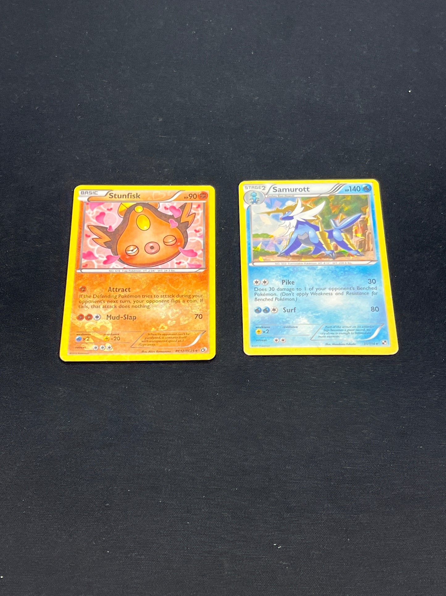 Auction Lot 234: Pokemon Cards Lot of 2 Stunfisk & Samurott Legendary Treasures Conditions Vary