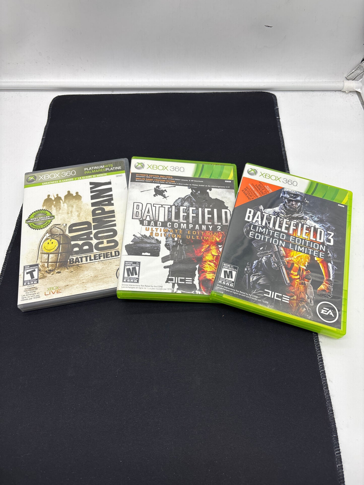 Auction Lot 104: XBOX 360 Video Game Lot of 3 Battlefield 3 Bad Company 1 2