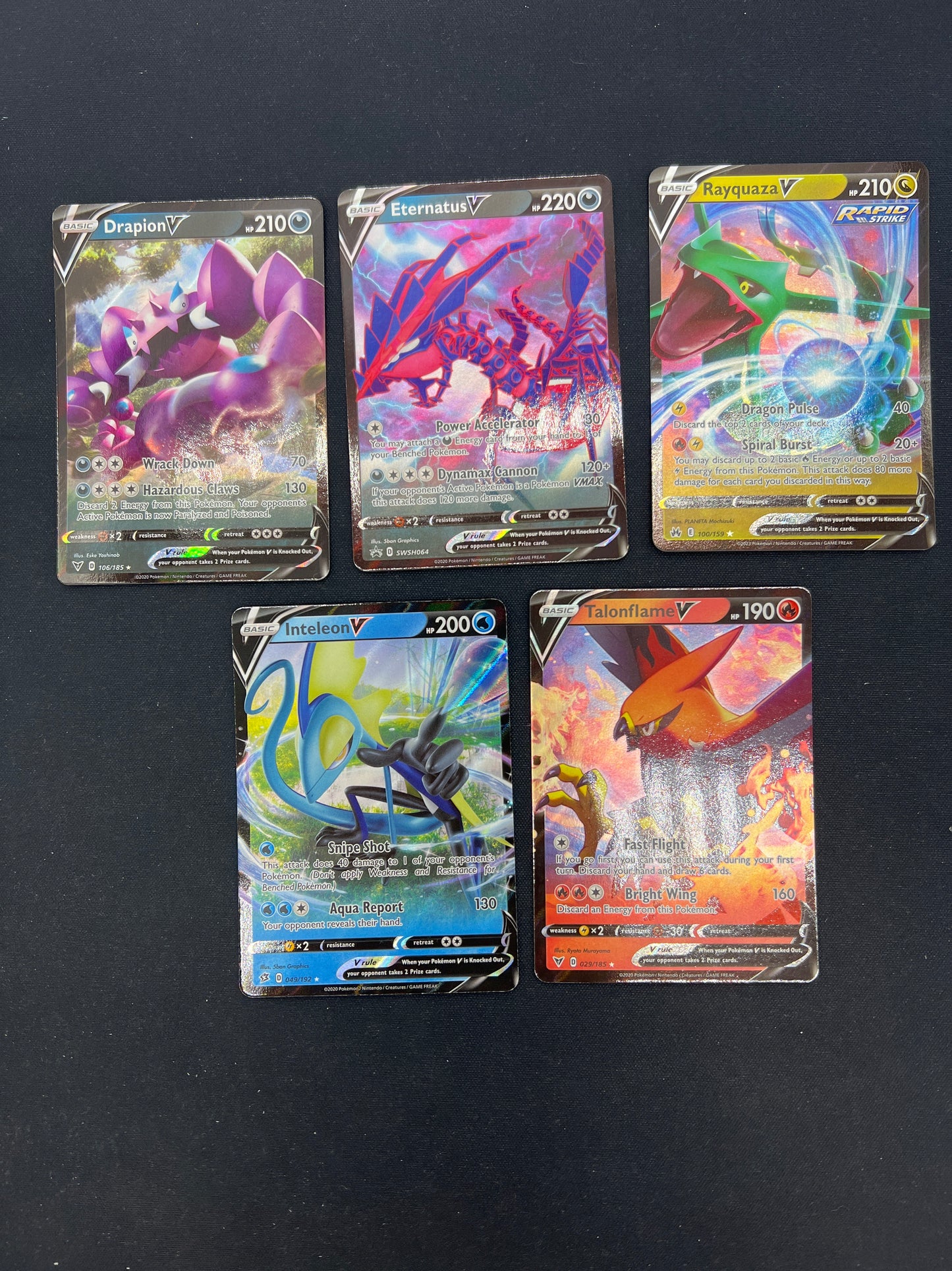 Auction Lot 100: Pokemon Cards Lot of 5 Assorted V Ultra Rares SWSH Conditions Vary