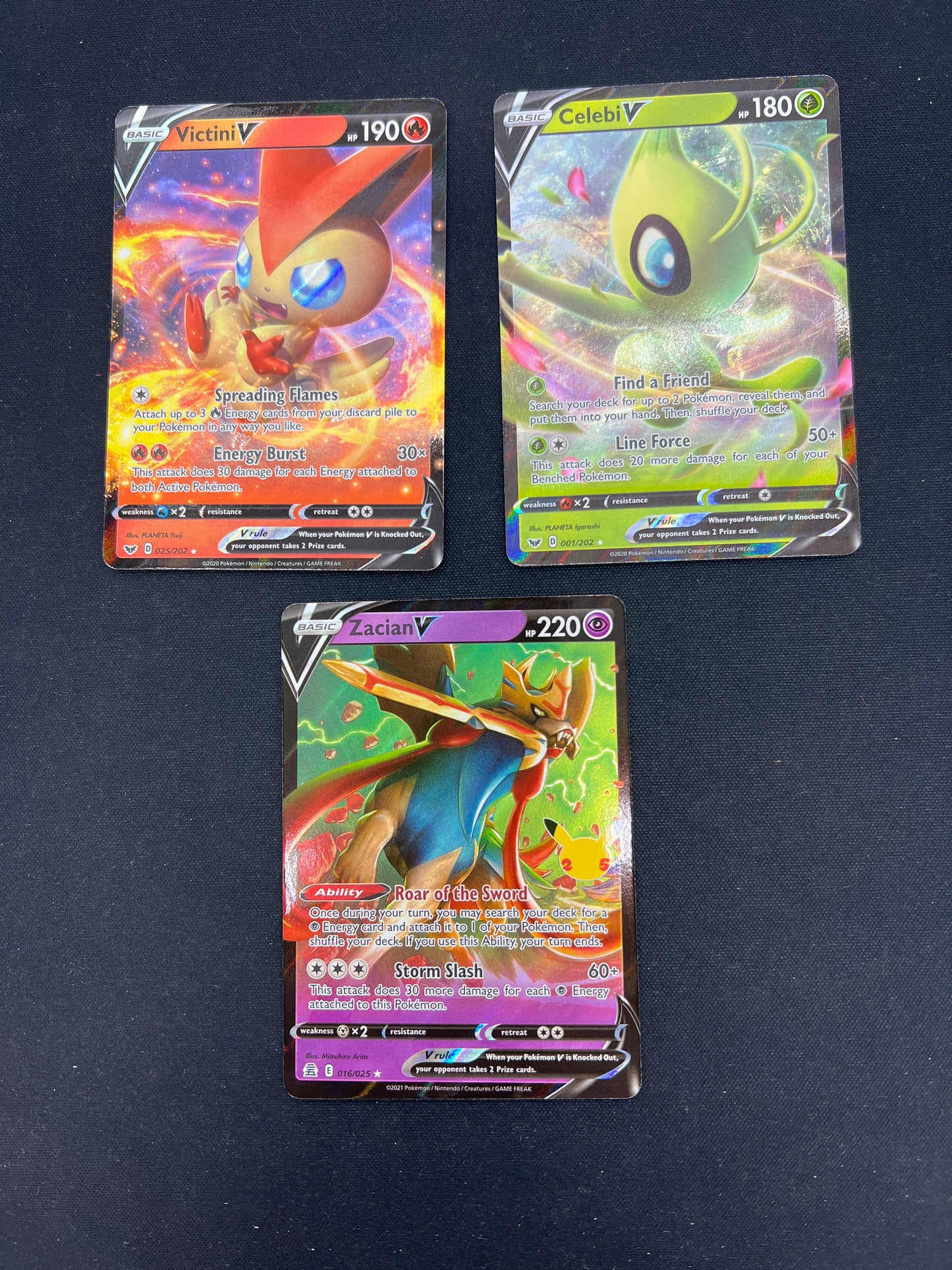 Auction Lot 123: Pokemon Cards Lot of 3 Assorted V Ultra Rares SWSH Conditions Vary