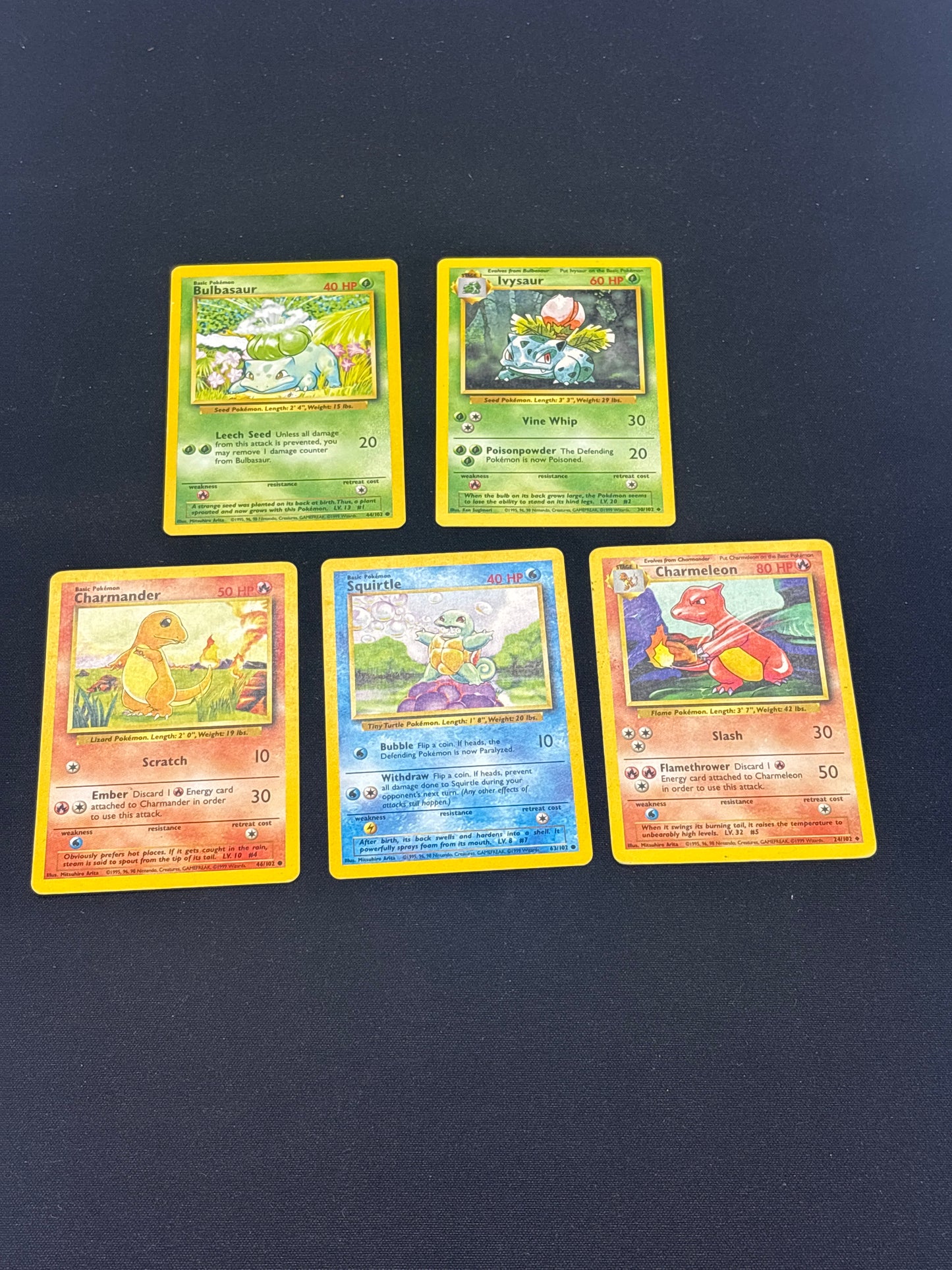 Auction Lot 21: Pokemon Cards Lot of 5 Base Set Conditions Vary