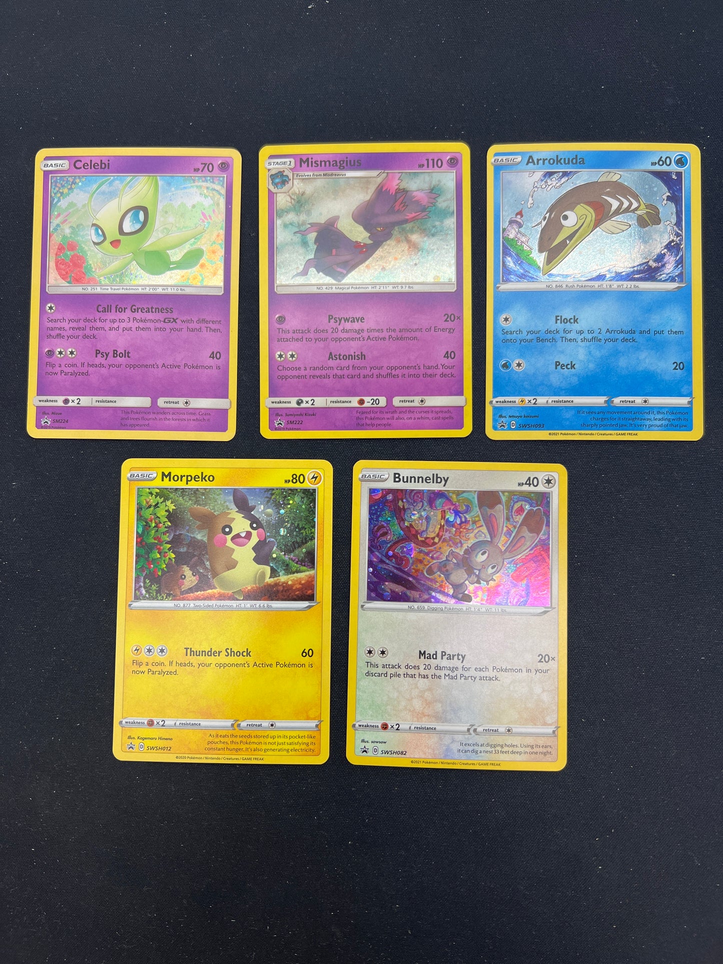 Auction Lot 150: Pokemon Cards Assorted Lot of 5 SWSH Cosmo Holo Promo Conditions Vary