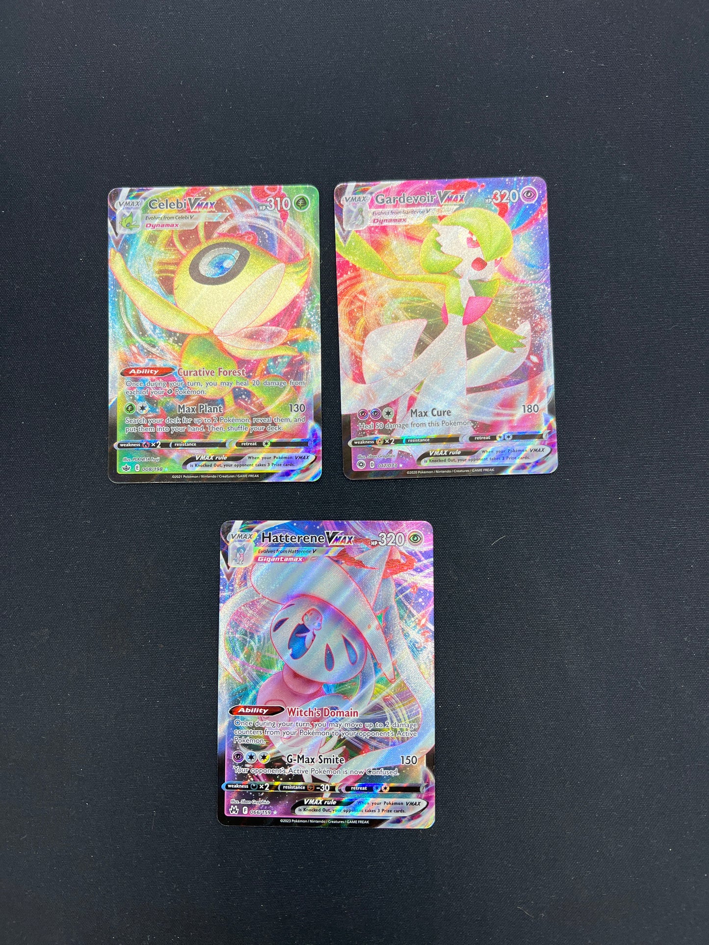 Auction Lot 264: Pokemon Cards Lot of 3 SWSH VMAX Full Arts Conditions Vary