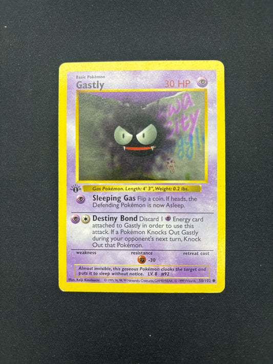 Auction Lot 336: Pokemon Card 1st Edition Shadowless Gastly Condition Vary