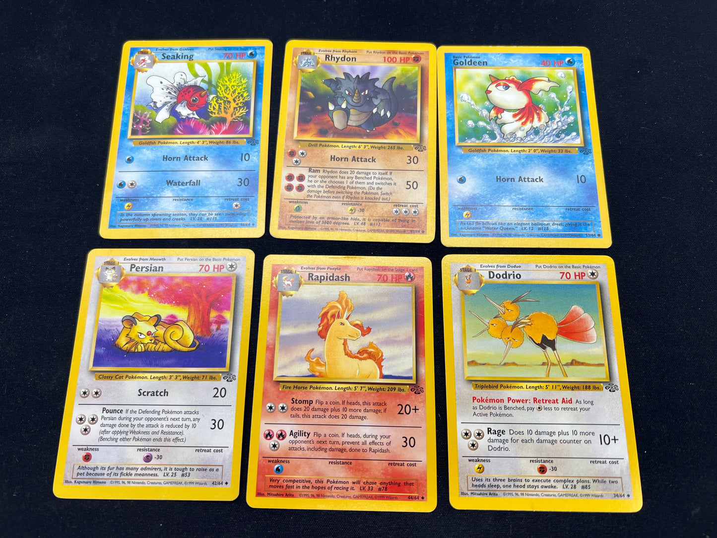 Auction Lot 150: Pokemon Cards Lot of 6 WOTC Jungle Commons Uncommons Conditions Vary