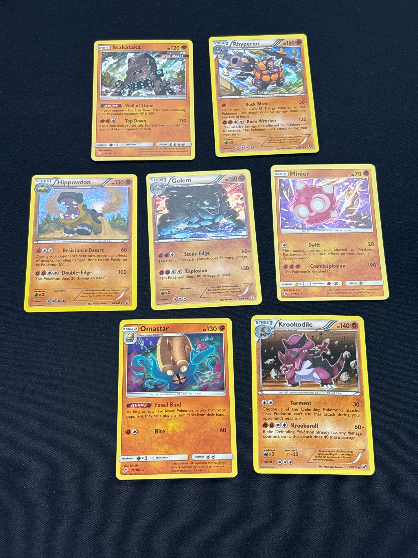 Auction Lot 265: Pokemon Cards Lot of 7 Assorted Ground Holo Rares Conditions Vary