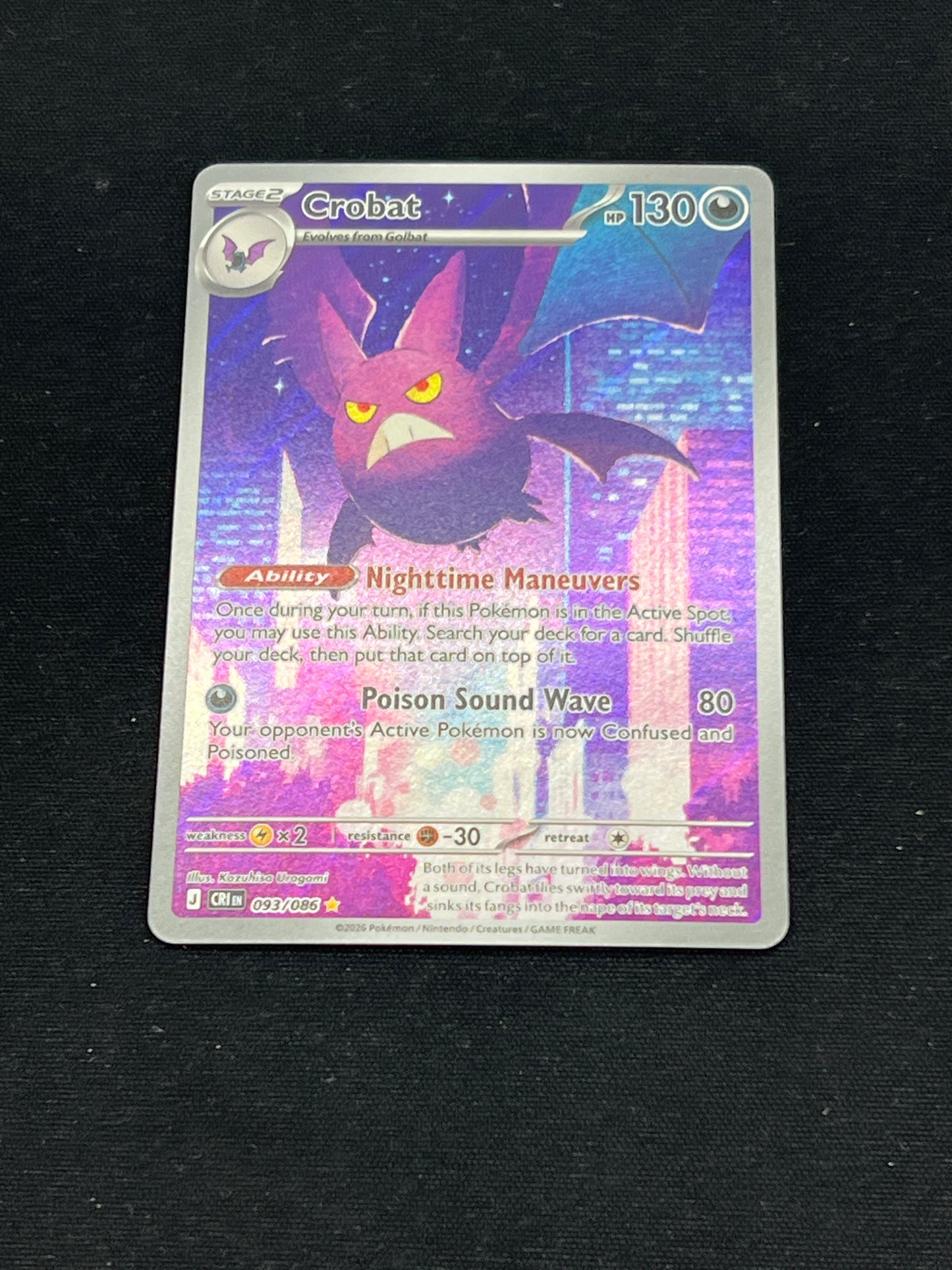 Auction Lot 65: Pokemon Cards Crobat Illustration Rare Condition Vary