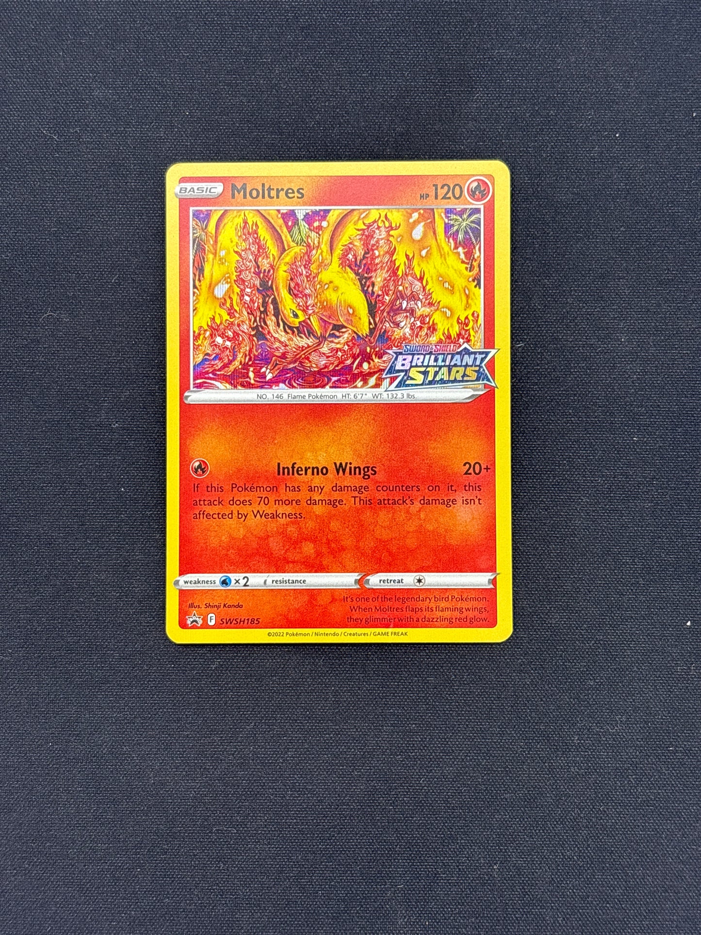 Auction Lot 240: Pokemon Moltres Brilliant Stars Build and Battle Stamped Promo Card Conditions Vary