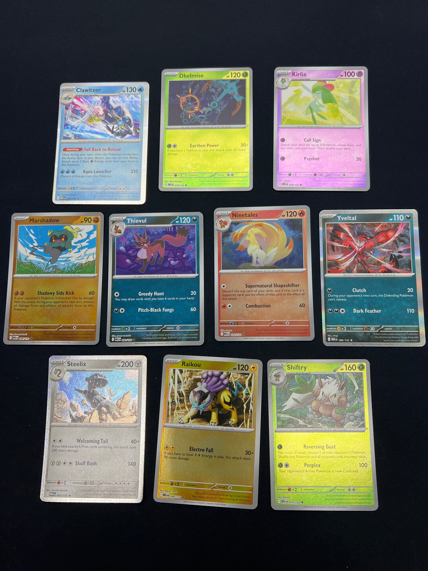 Auction Lot 221: Pokemon Cards Lot of 10 Assorted Reverse Holos Mega Evolutions Conditions Vary