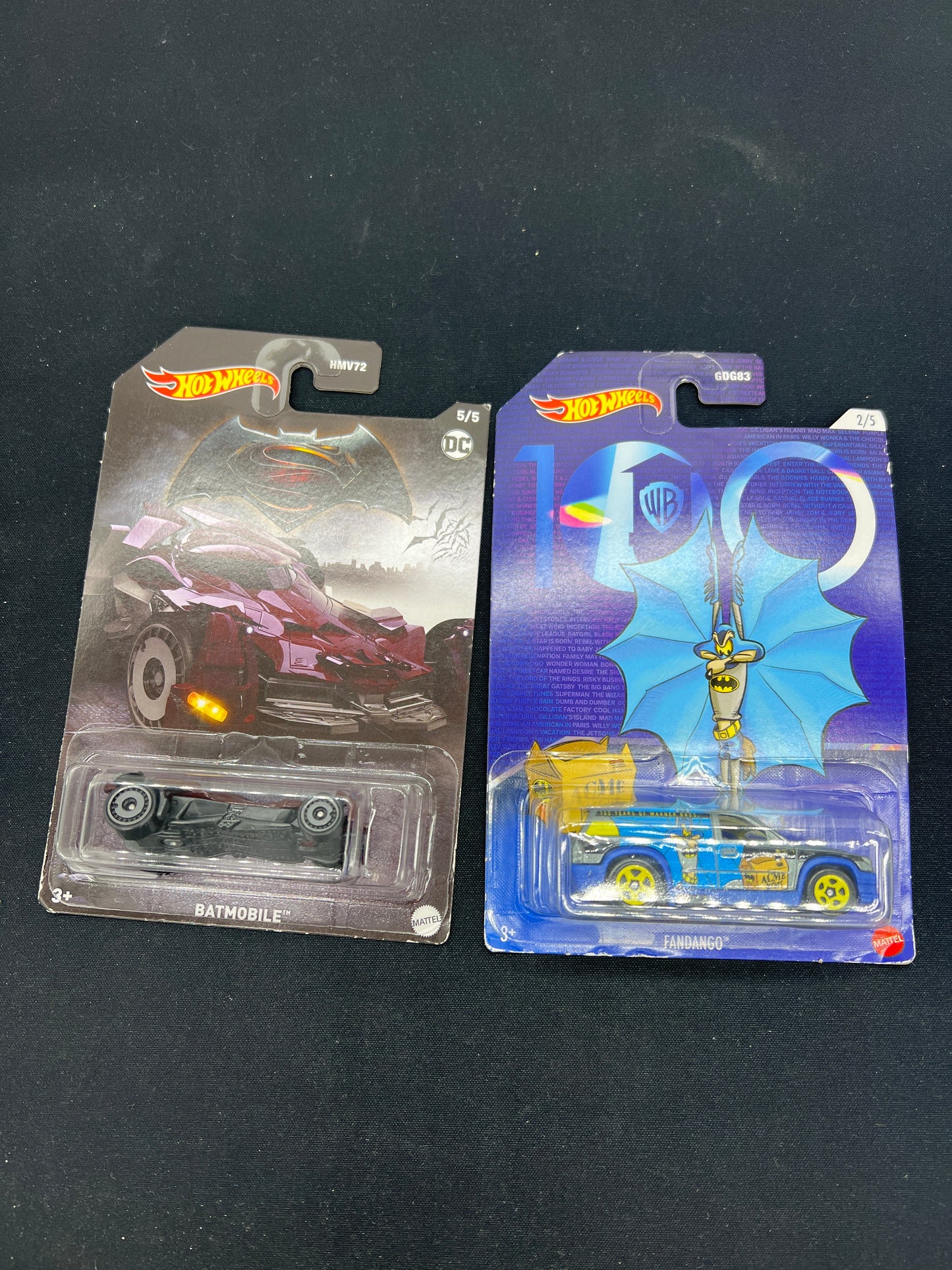 Auction Lot 49: Hot Wheels Batman Themed Lot Batmobile and Fandango