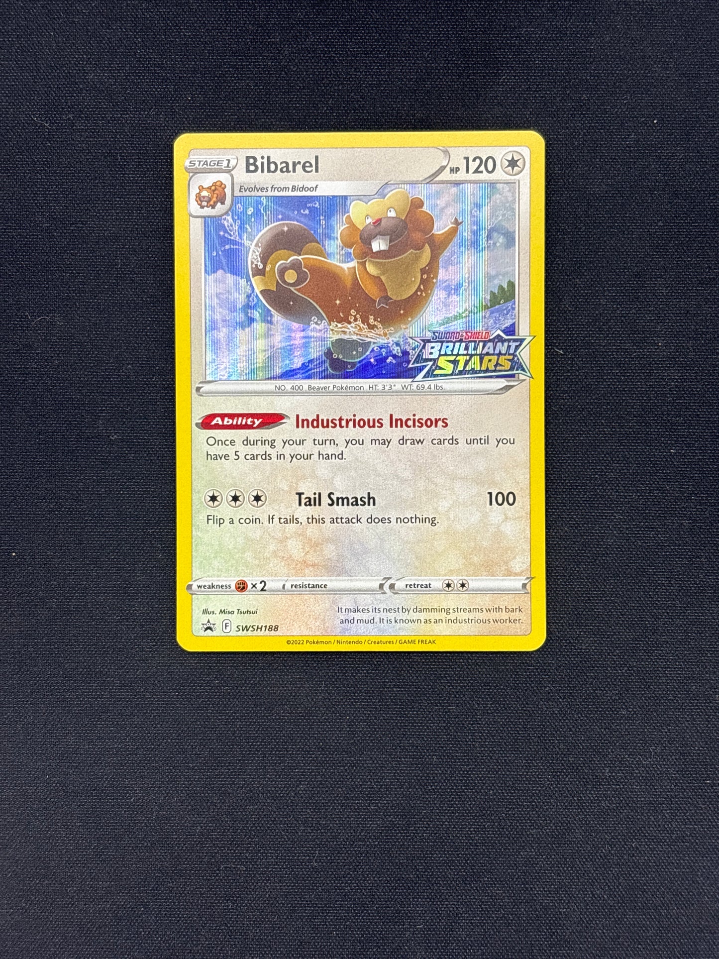 Auction Lot 241: Pokemon Bibarel Brilliant Stars Build and Battle Stamped Promo Card Conditions Vary