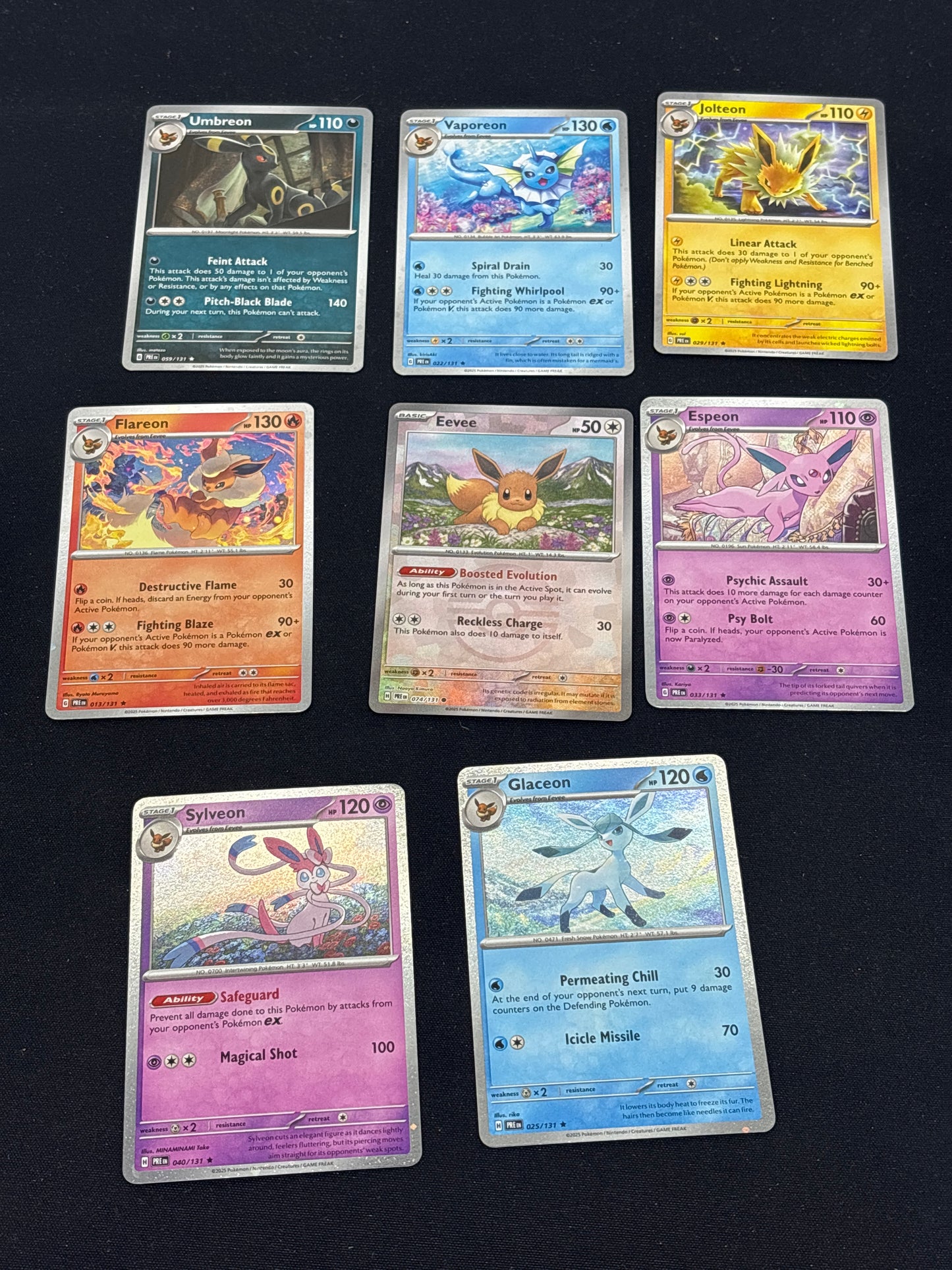 Auction Lot 251: Pokemon Cards Assorted Lot of 8 Eeveelution Cosmo Holos Eevee Pokeball Holos Lot Conditions Vary