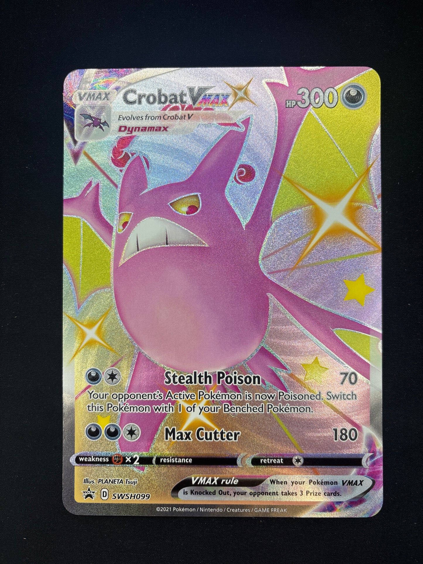 Auction Lot 390: Pokemon Card Crobat VMAX SWSH Jumbo Promo Conditions Vary