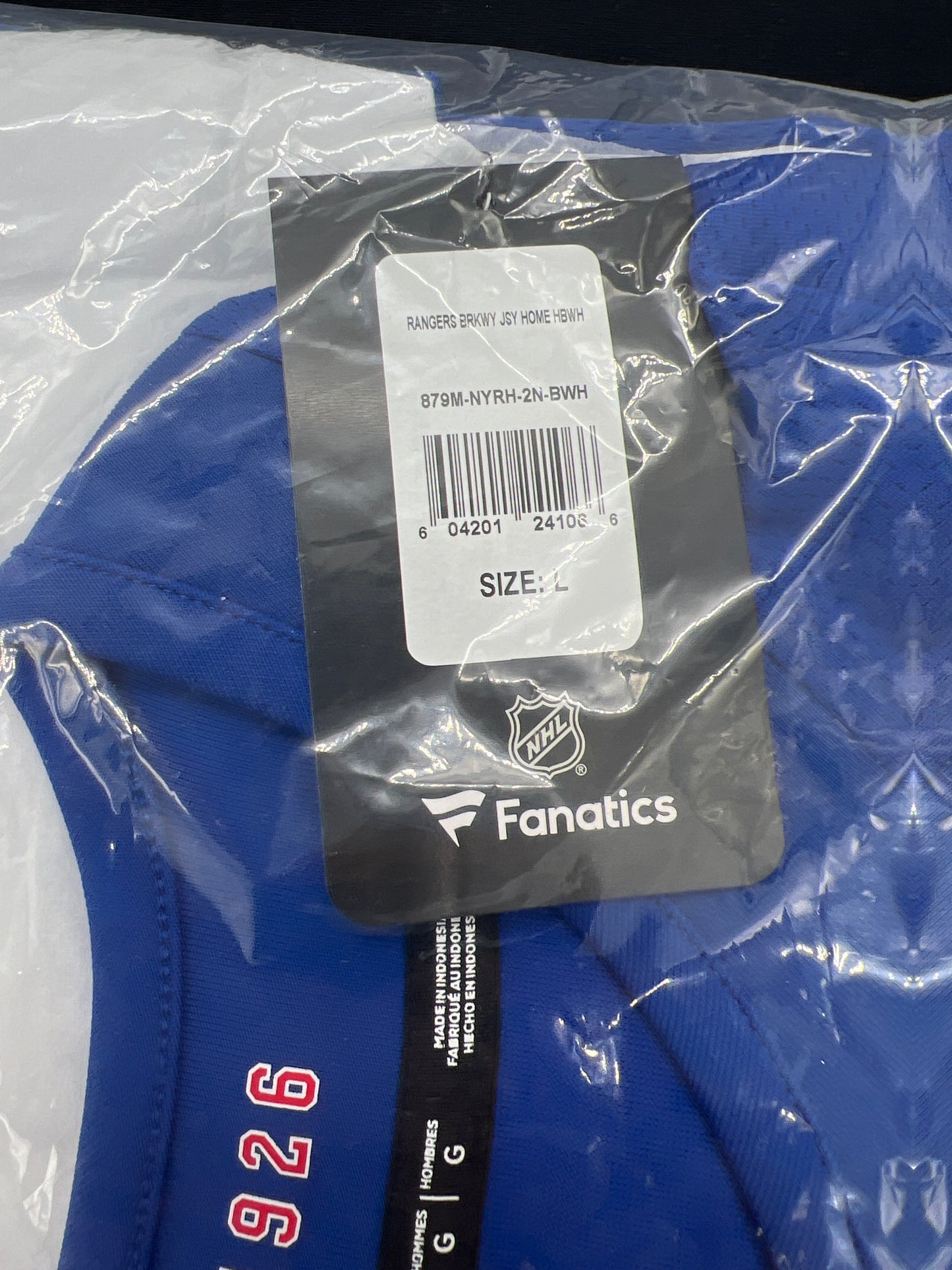 Auction Lot 268: New York Rangers Fanatics Home Jersey Size L NHL Licensed