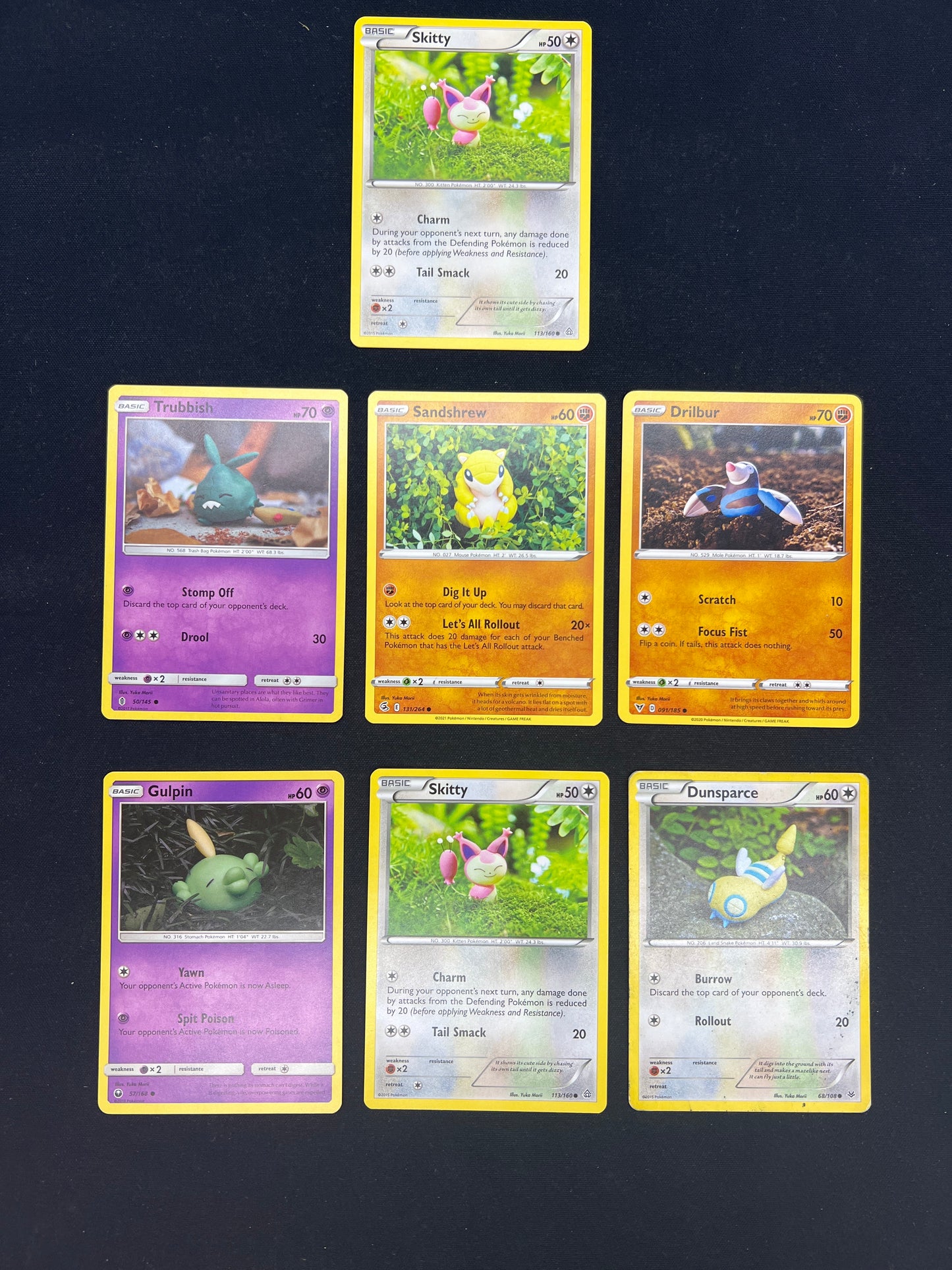 Auction Lot 239: Pokemon Cards Lot of 7 Yuka Morii Commons Uncommons Conditions Vary