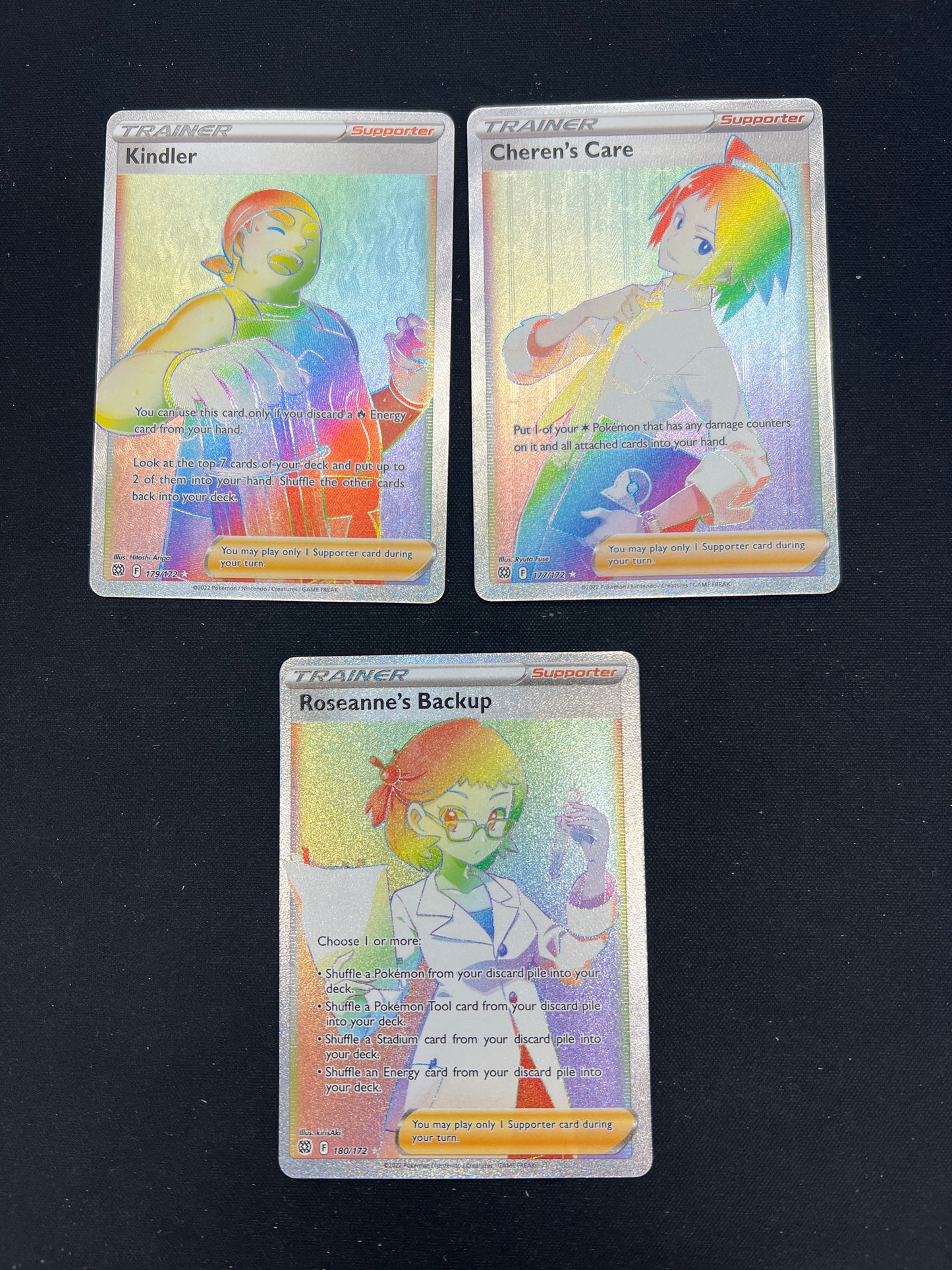 Auction Lot 115: Pokemon Cards Assorted Lot of 3 Full Art Rainbow Rare Trainers Conditions Vary
