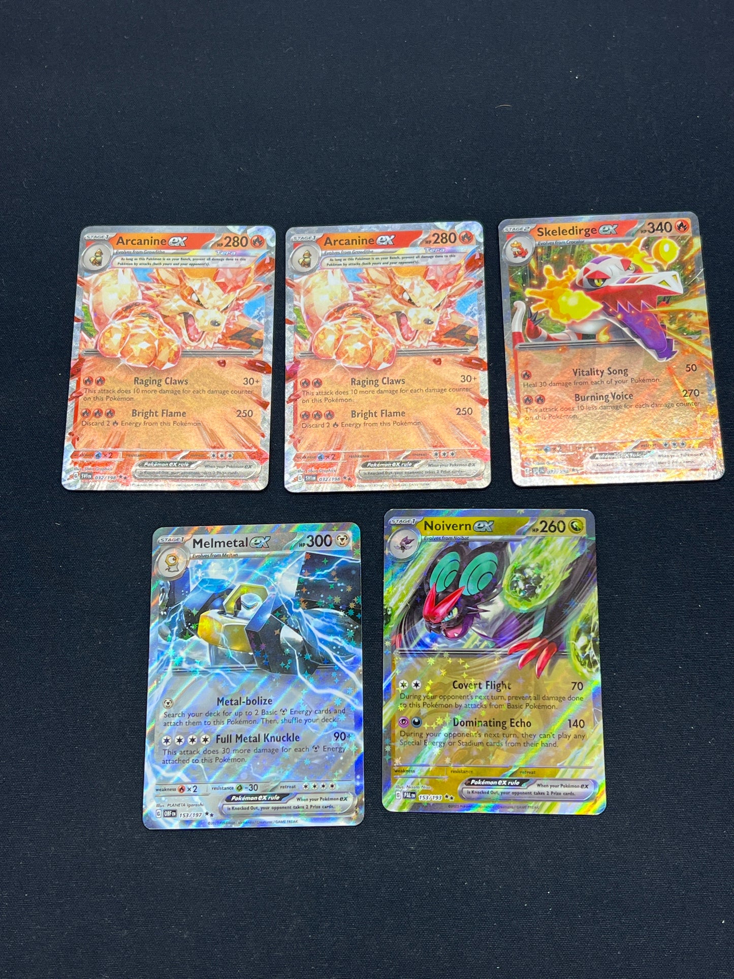 Auction Lot 297: Pokemon Cards Lot of 5 Assorted EX Ultra Rares SV Lot 2 Conditions Vary