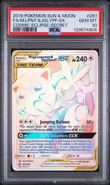 Mega Lopunny & Jigglypuff GX PSA 10
