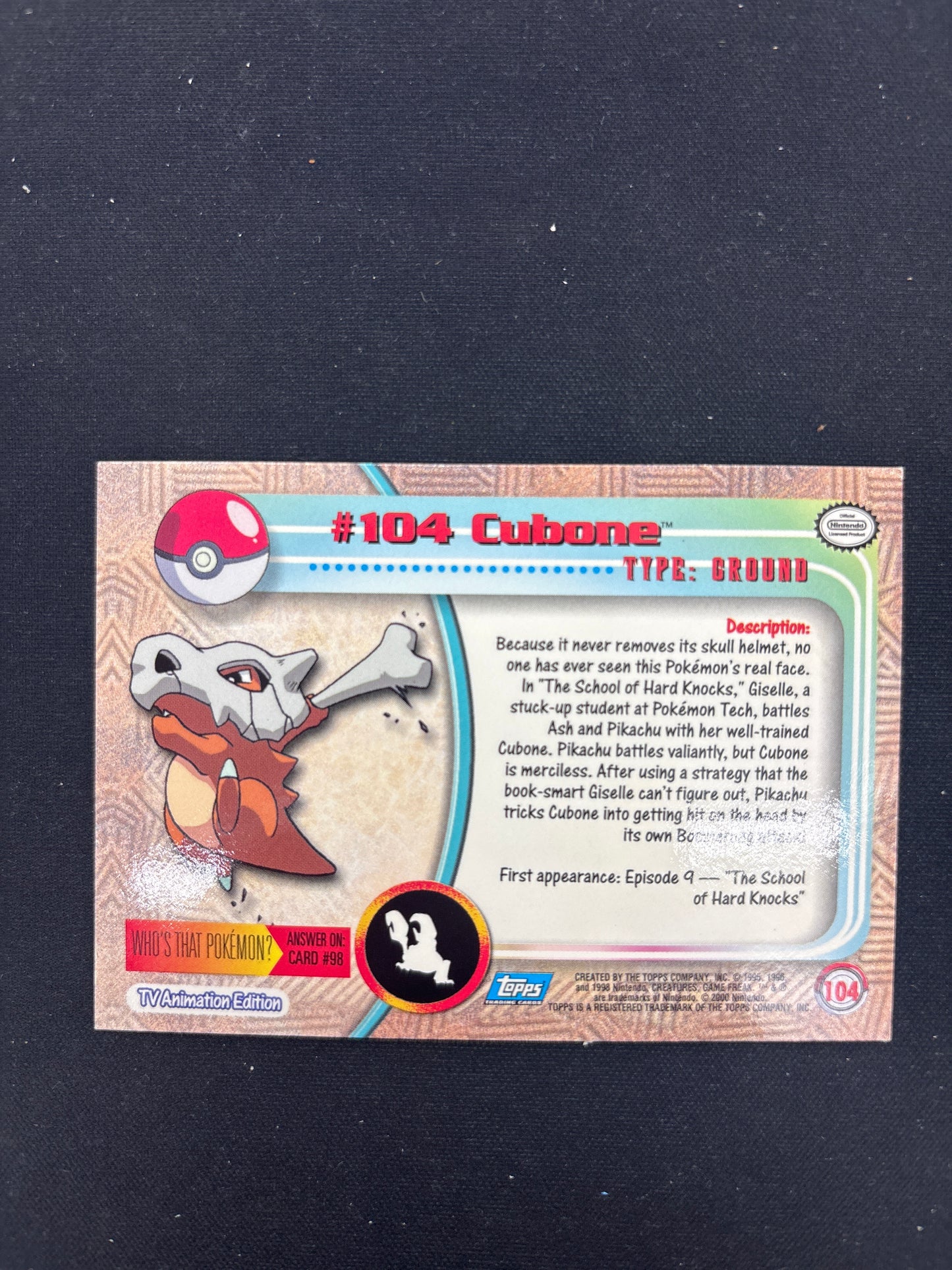 Auction Lot 207: Pokemon Card Cubone Topps 2000 TV Conditions Vary