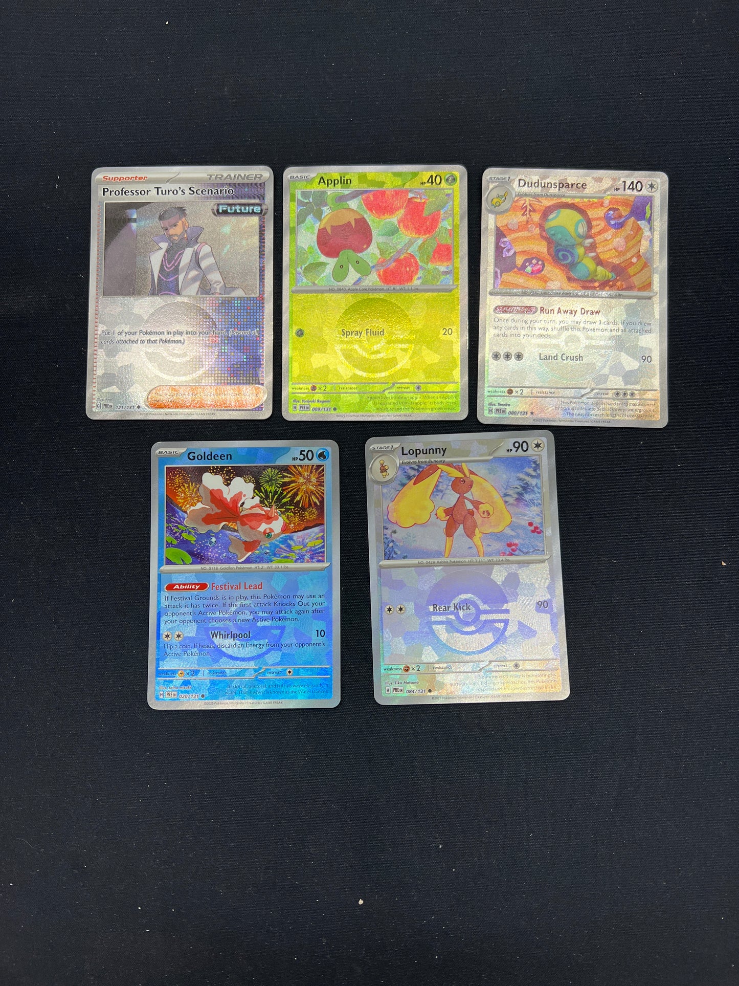 Auction Lot 248: Pokemon Cards Lot of 5 Assorted Pokeball Pattern Prismatic Evolutions Conditions Vary