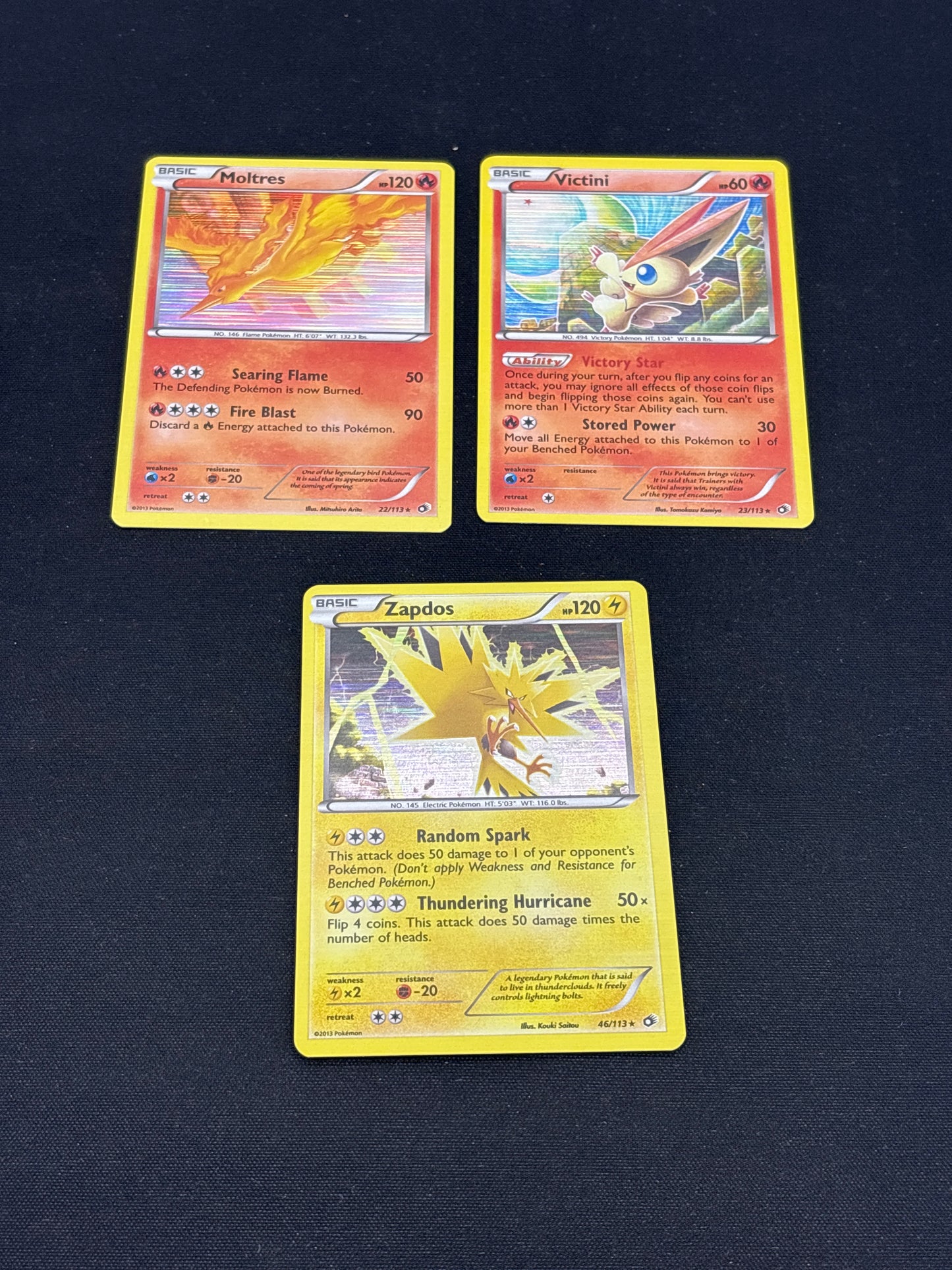 Auction Lot 325: Pokemon Cards Lot of 3 Assorted Holos Legendary Treasures Conditions Vary